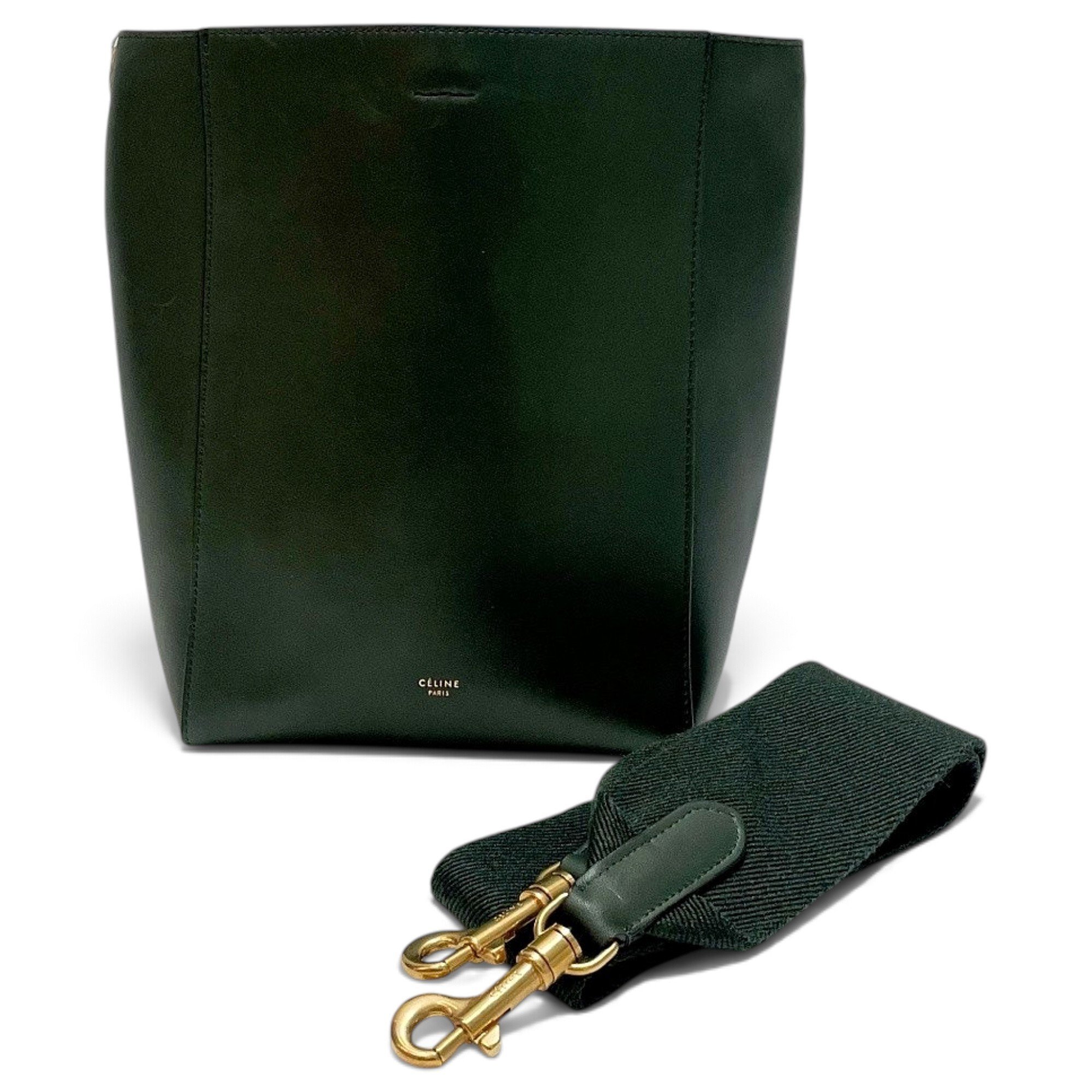Clasp Bucket leather handbag
