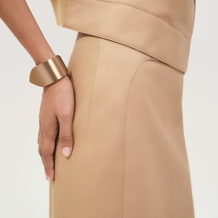Beige Camel Miniskirt