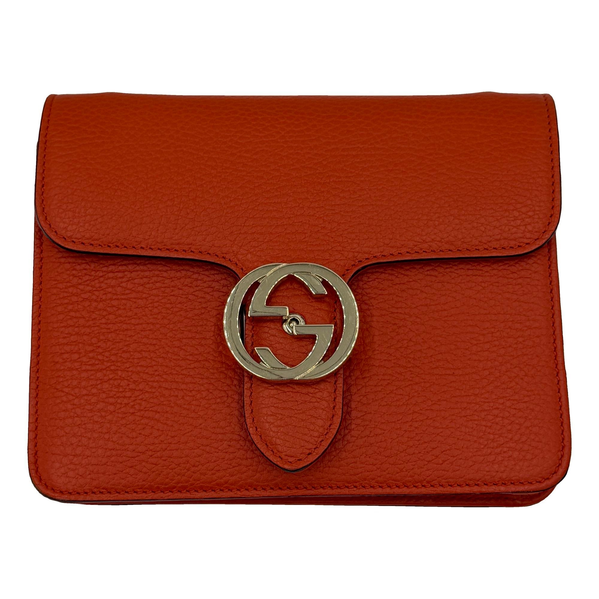 Interlocking leather handbag