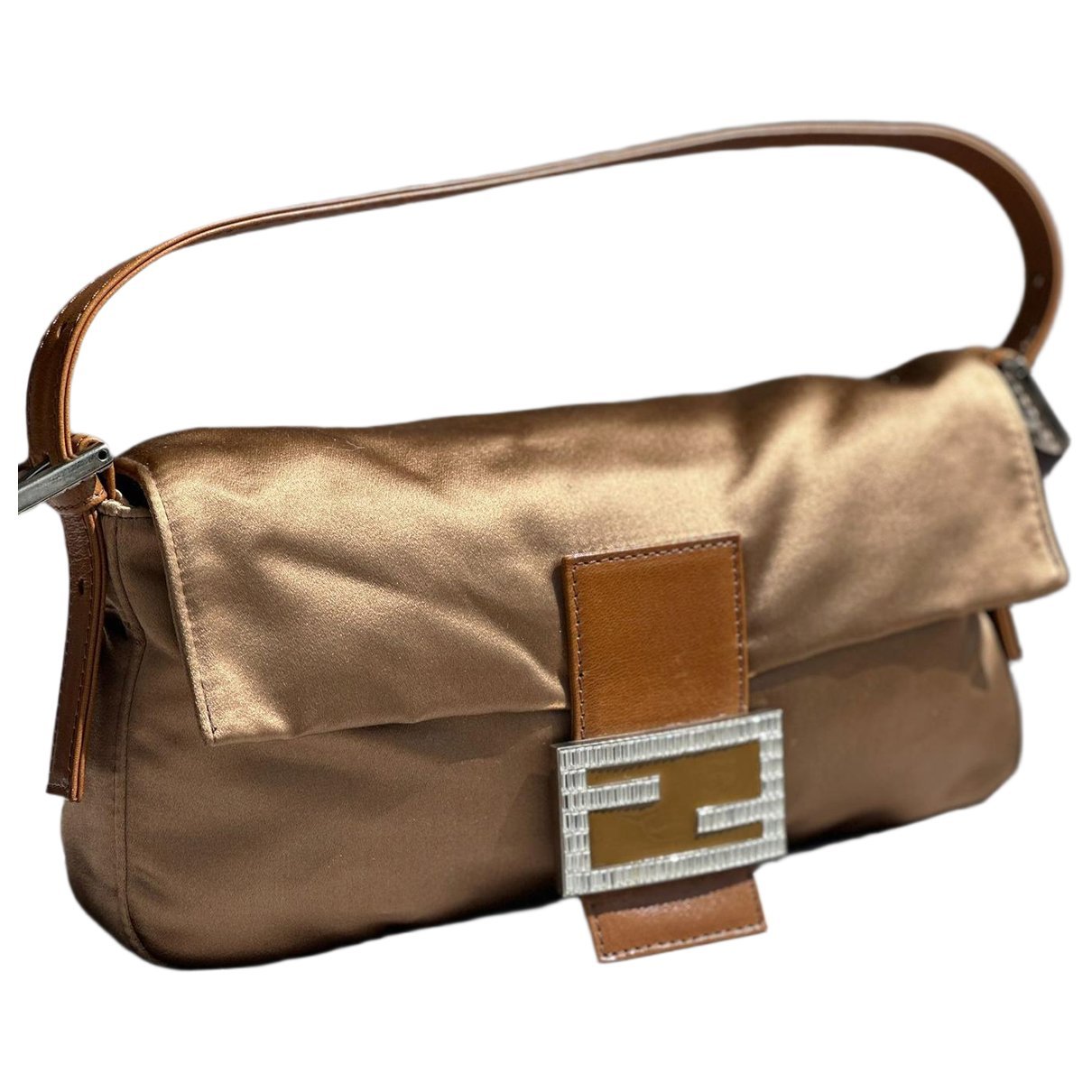 Baguette silk handbag