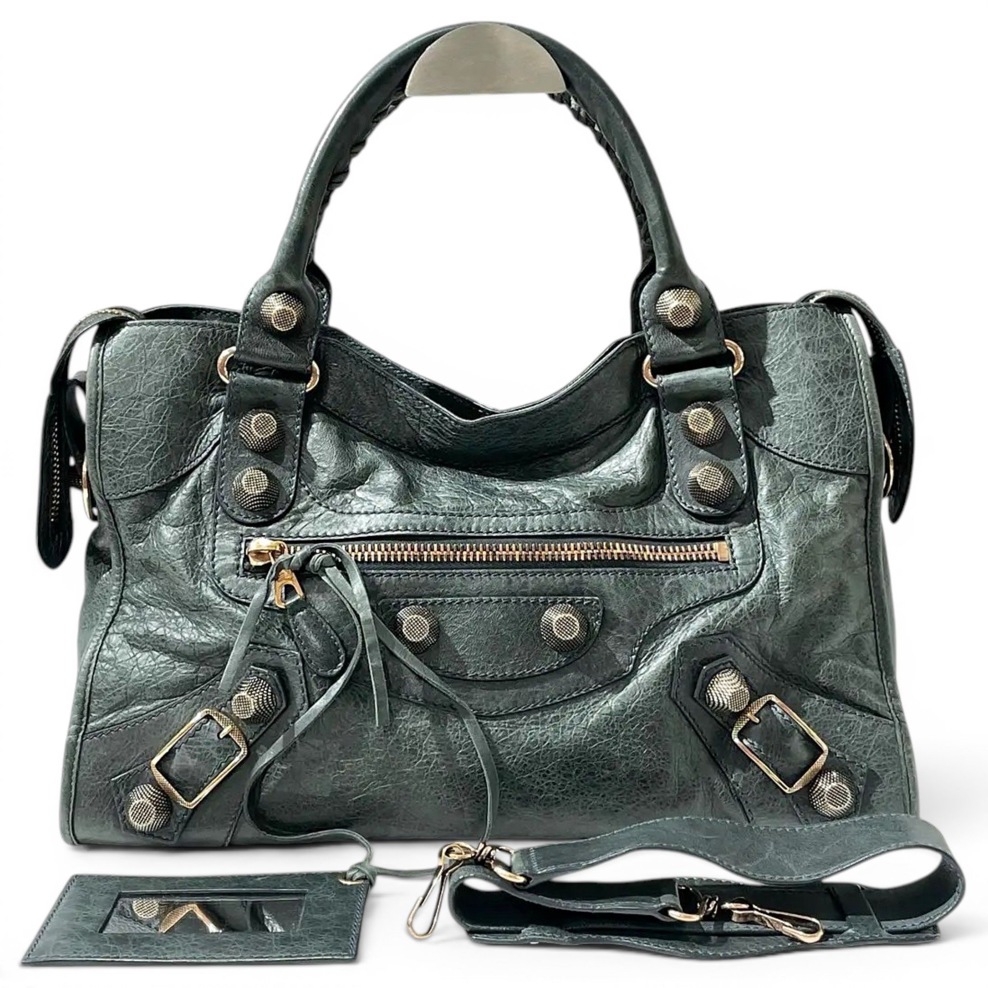 City leather handbag