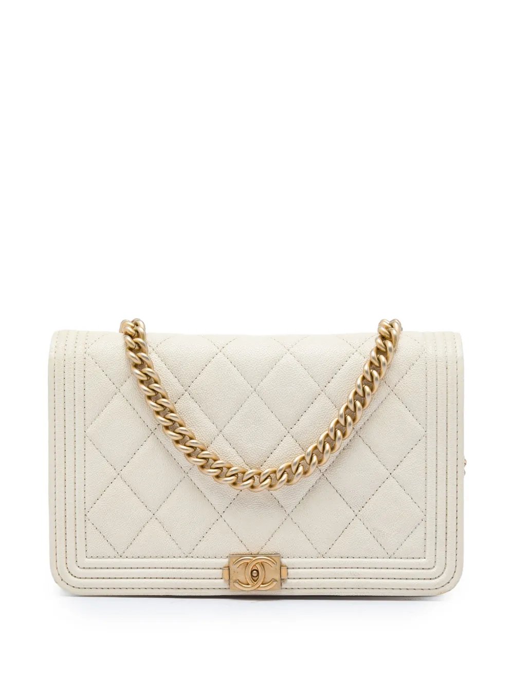 2019 Quilted Caviar Boy Wallet on Chain crossbody bag
