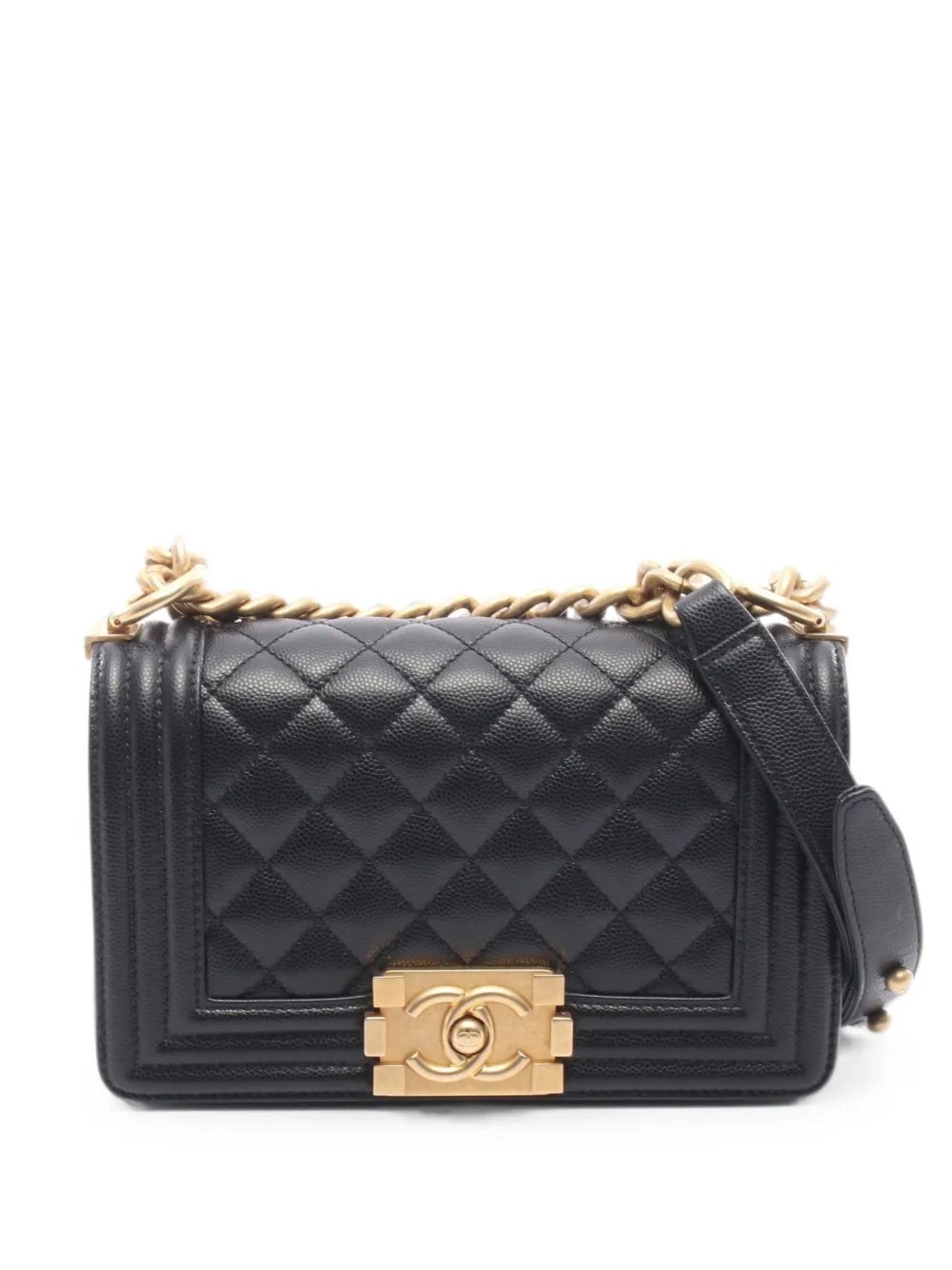 2021-2022 small Boy Chanel Caviar-leather shoulder bag
