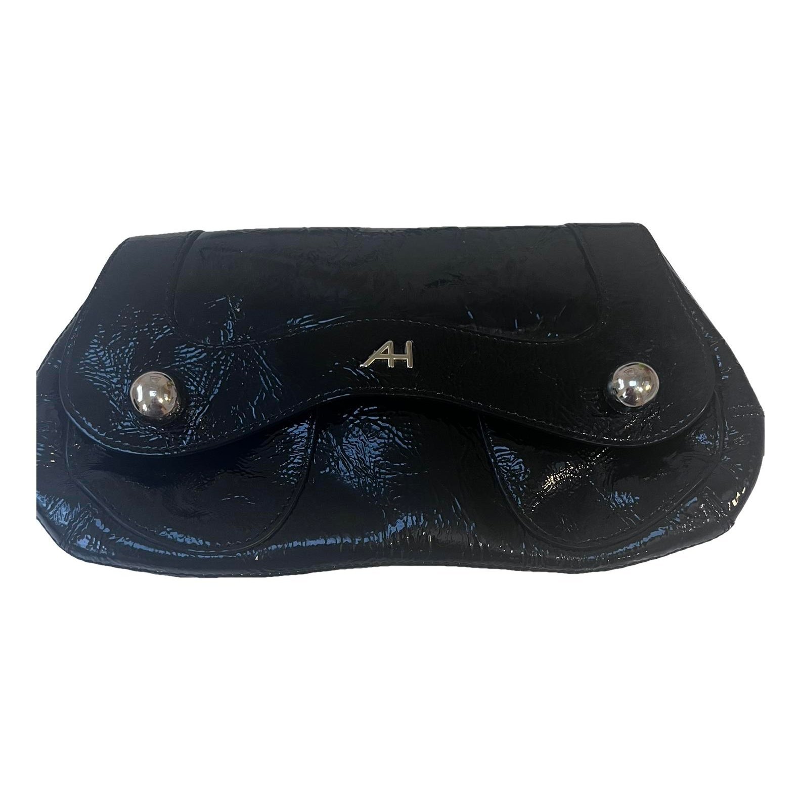 Patent leather clutch bag
