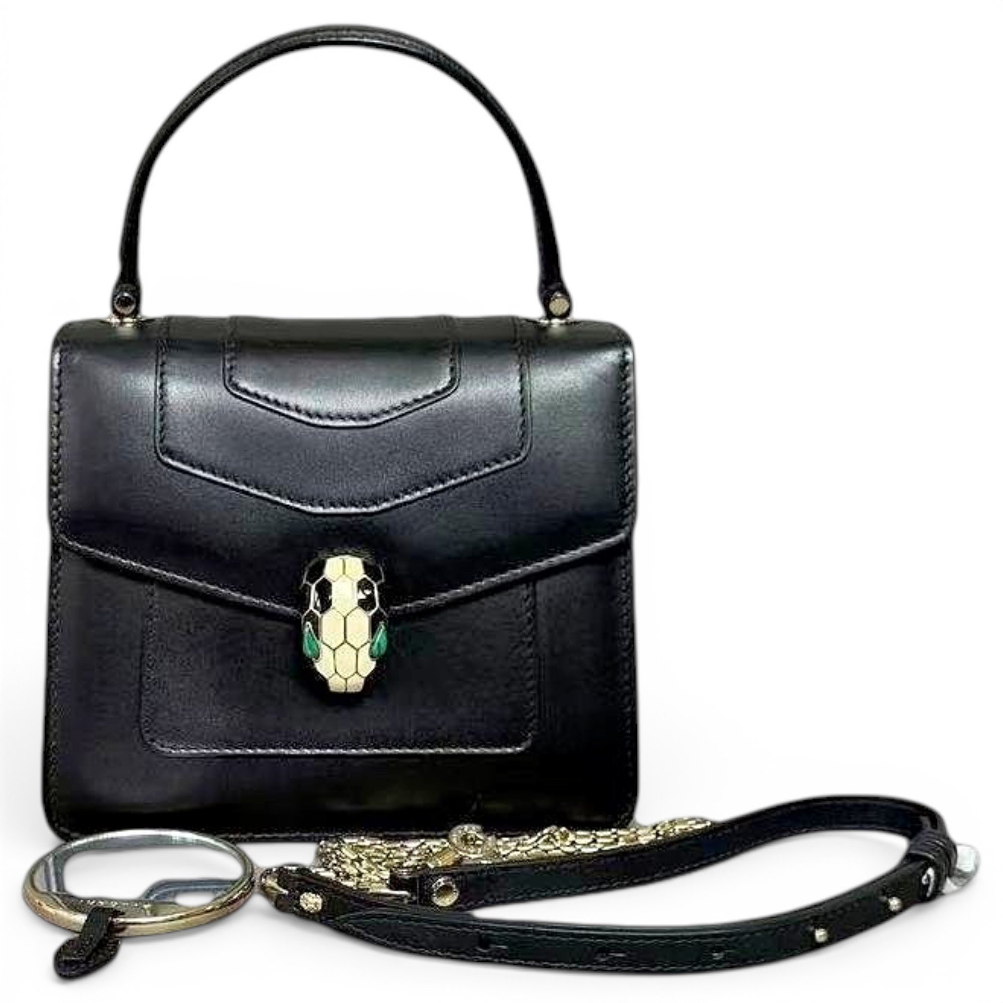 Serpenti leather handbag