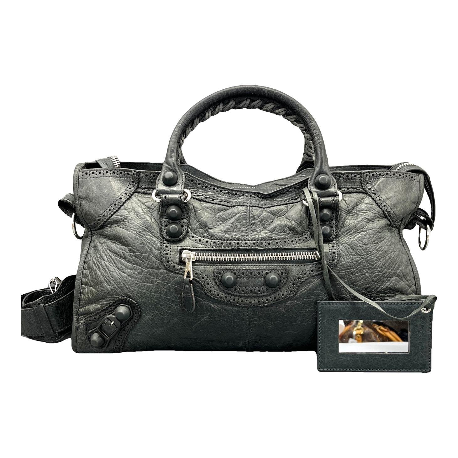City leather handbag