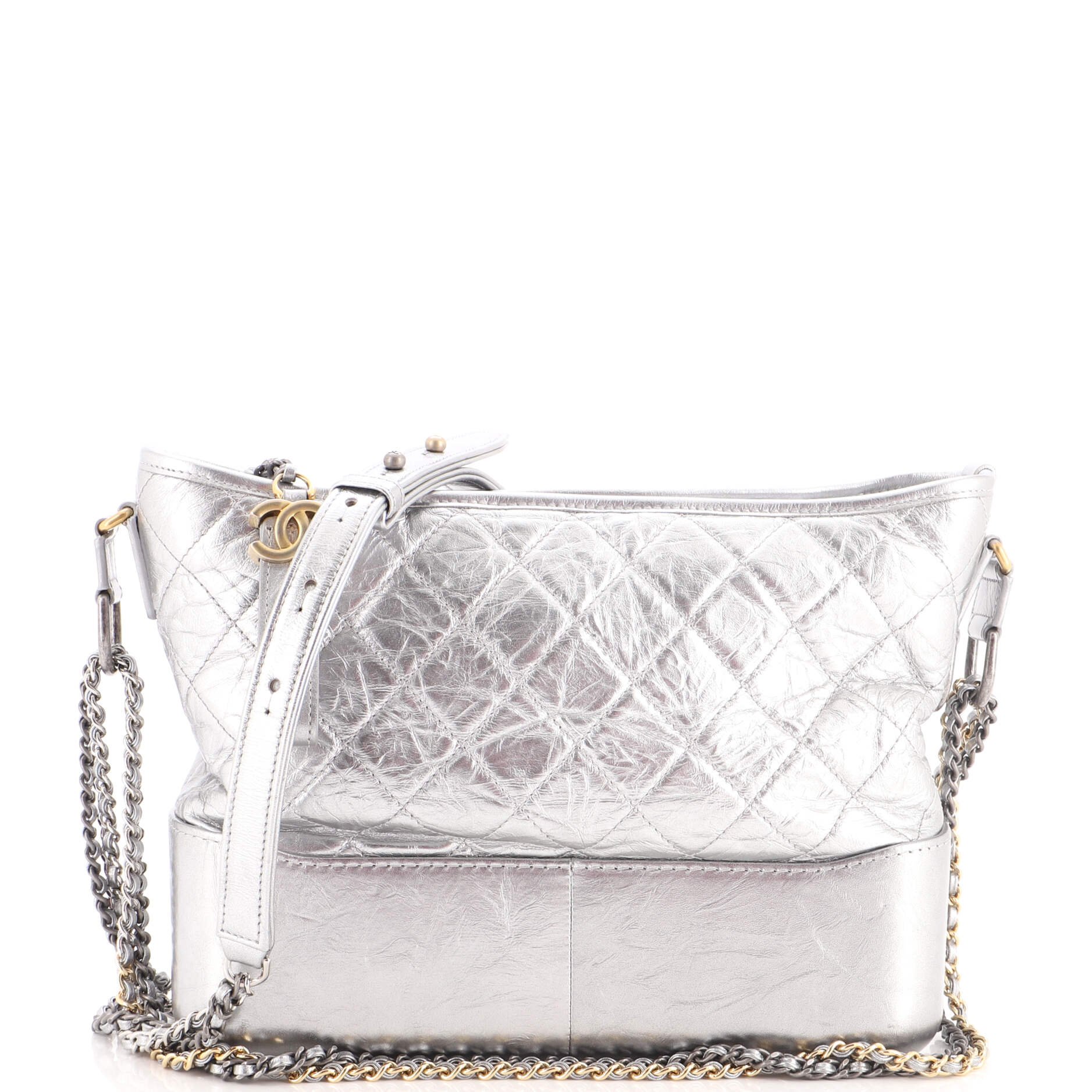 Gabrielle Hobo Quilted Metallic Aged Calfskin Medium