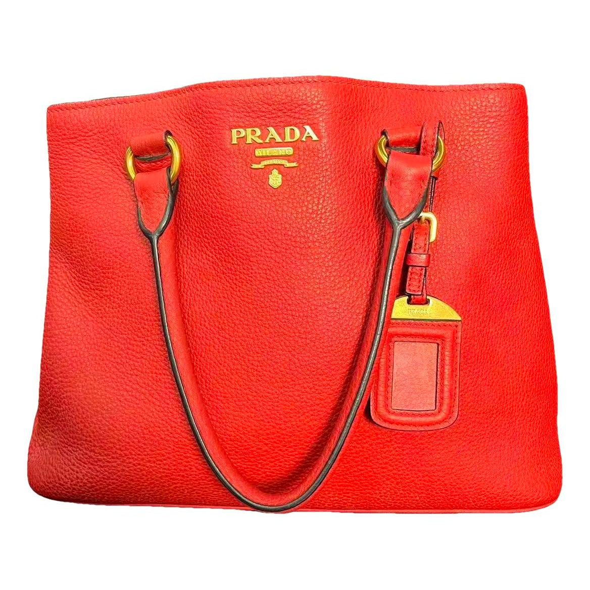 Double leather handbag