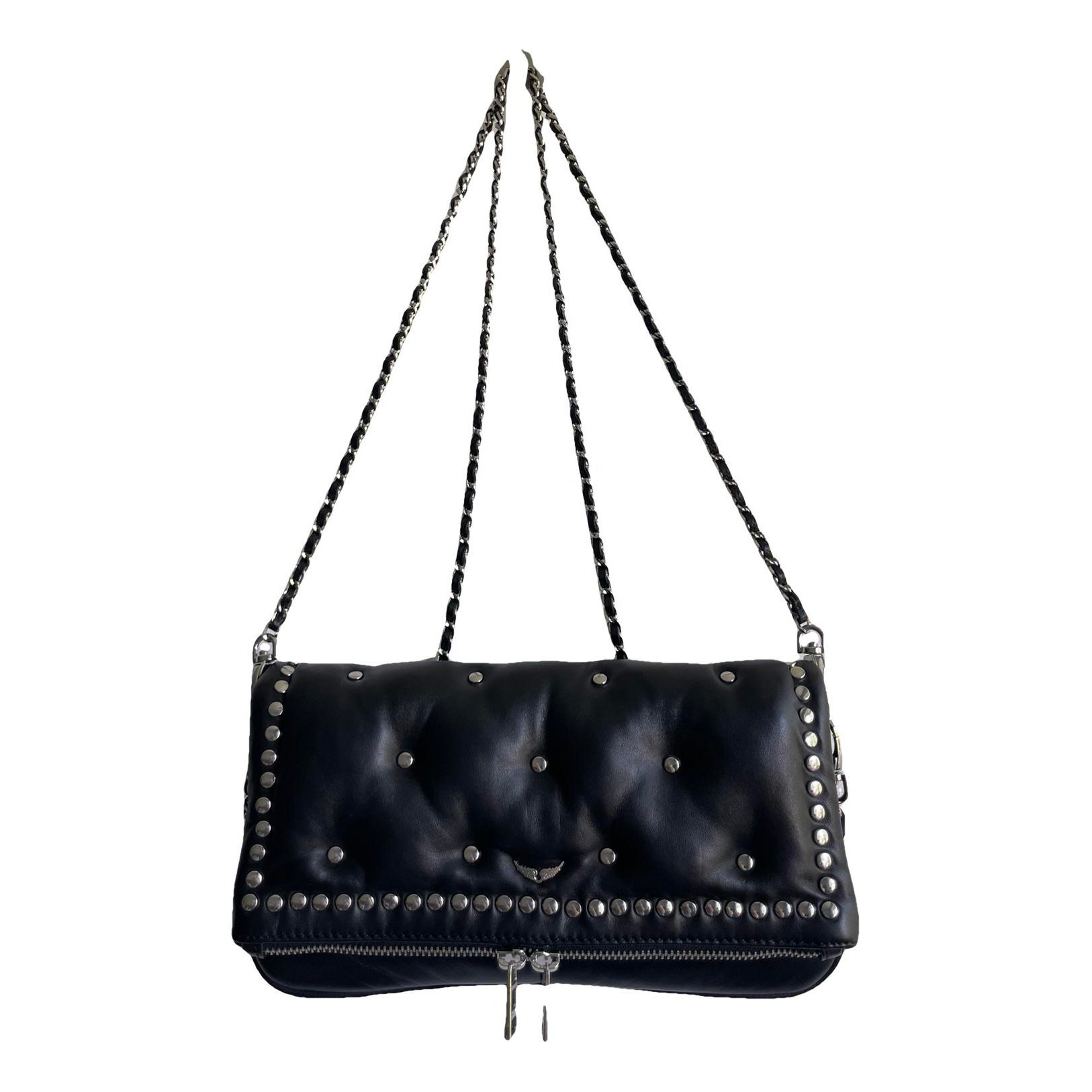 Rock leather clutch bag