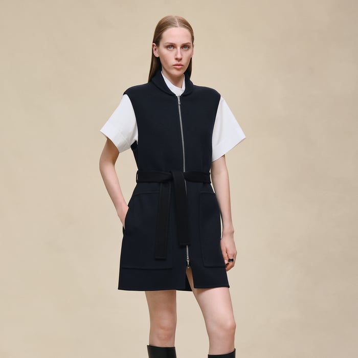 Bleu Noir Long Vest