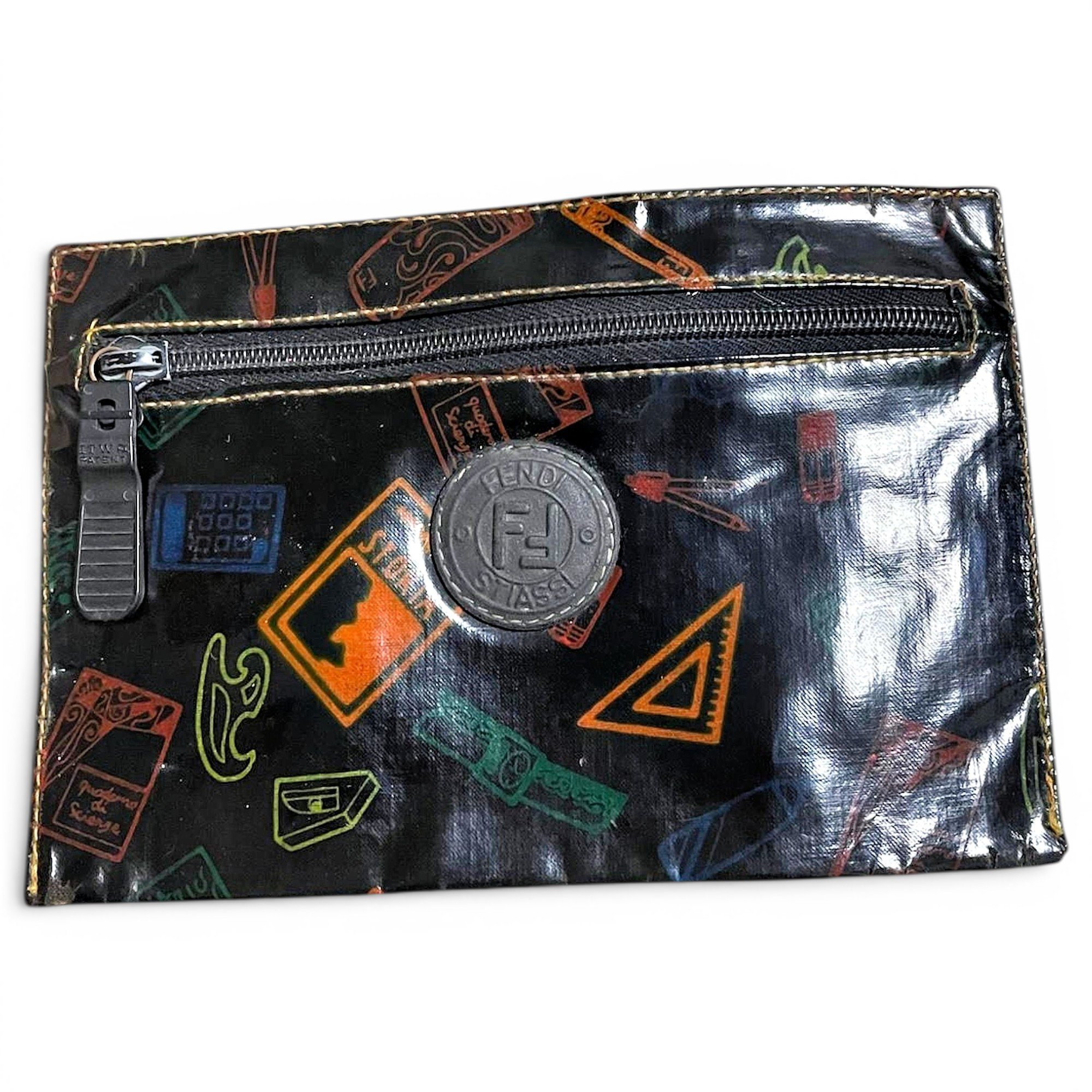 Leather clutch bag