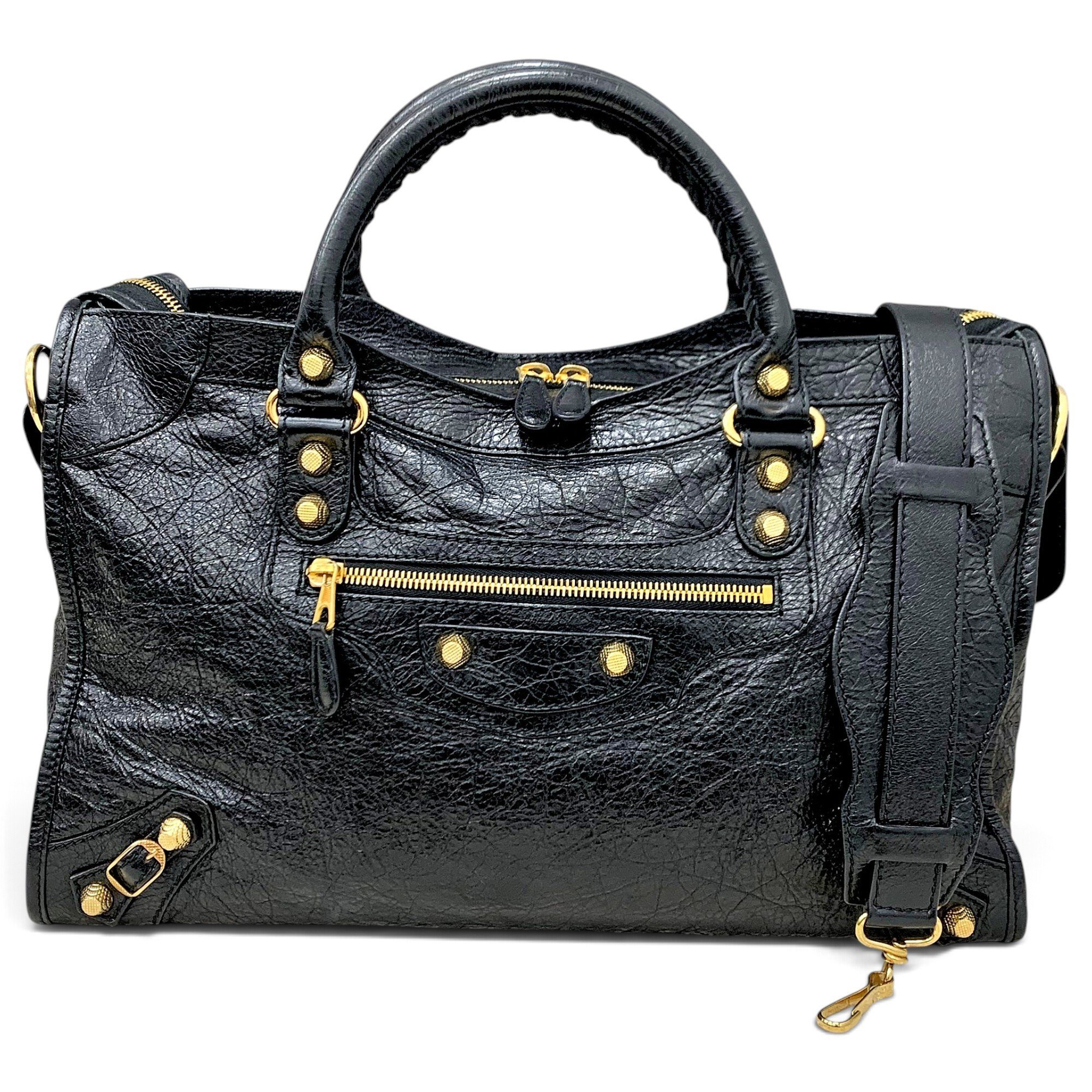 City leather handbag