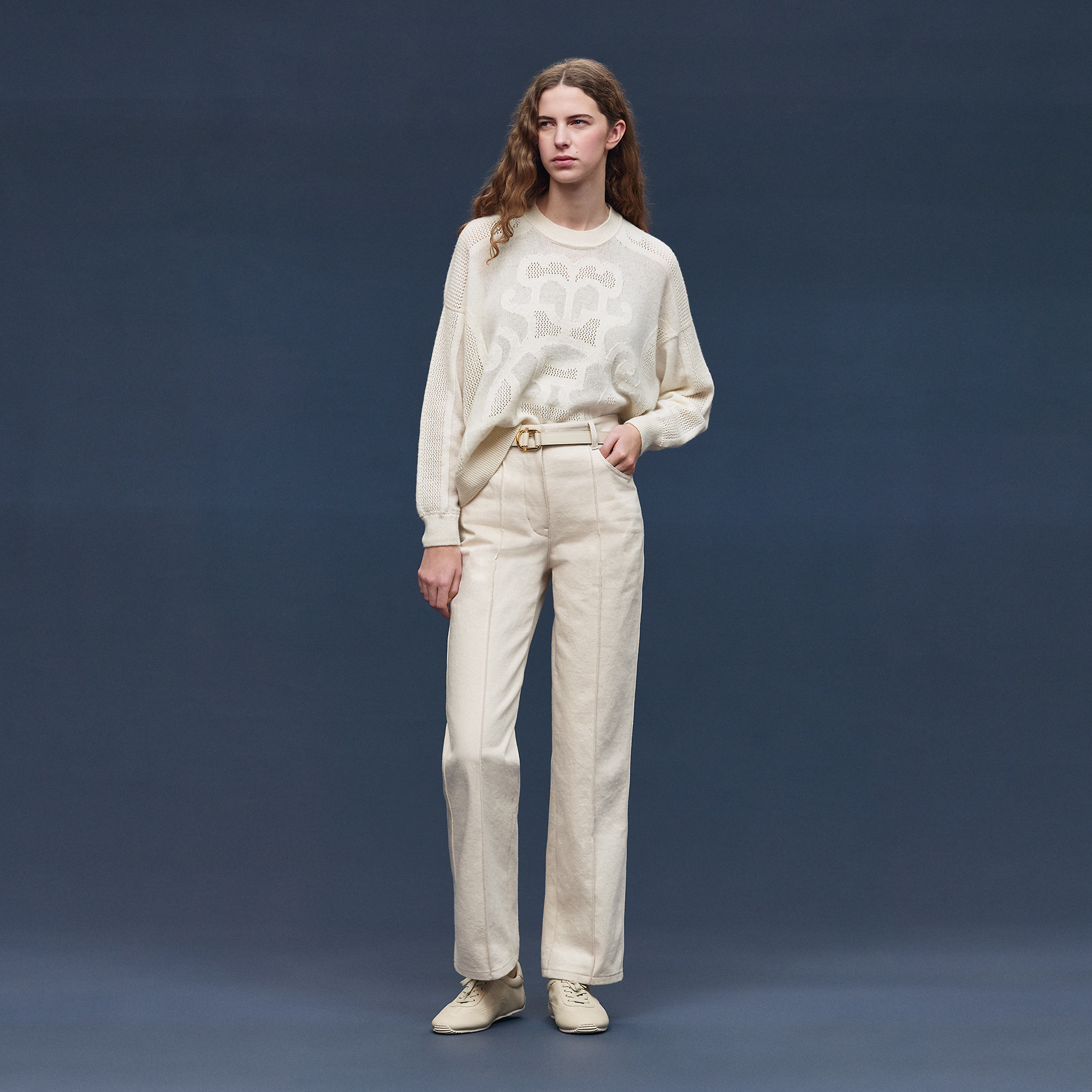 Cashmere "L'Enseigne du Sellier" long-sleeve sweater