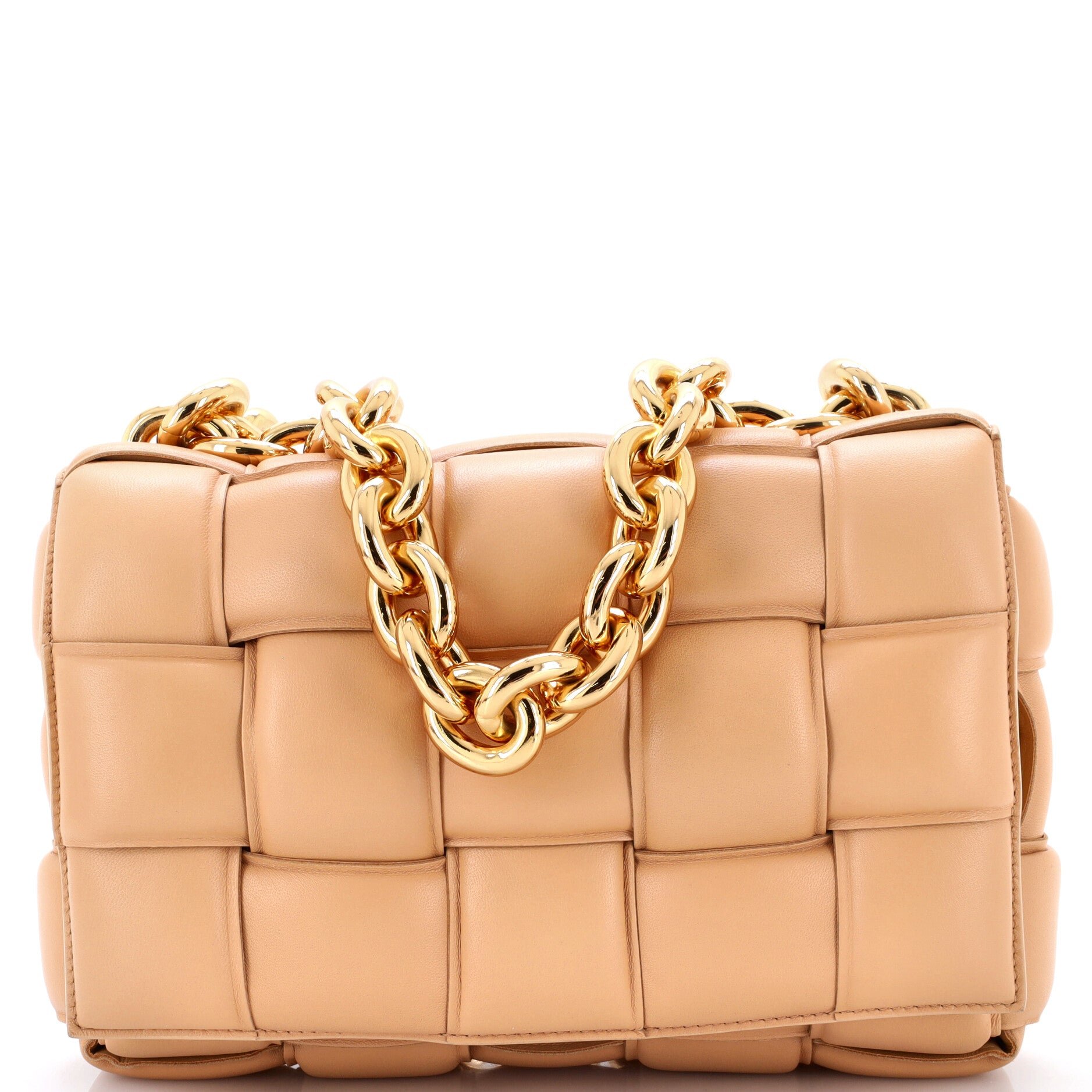 Cassette Chain Crossbody Bag Padded Maxi Intrecciato Leather