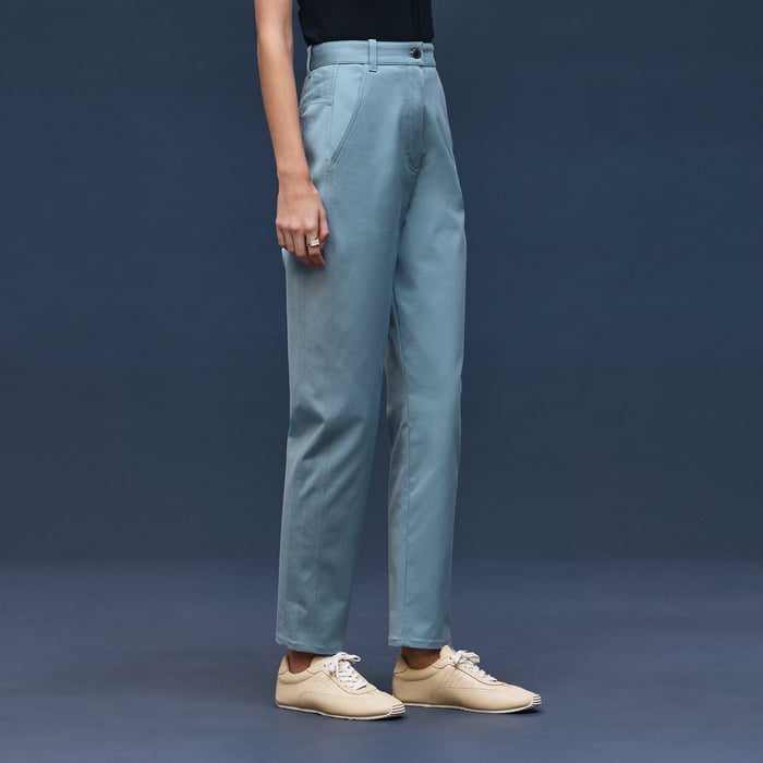 Bleu Adriatique High-waisted Pants