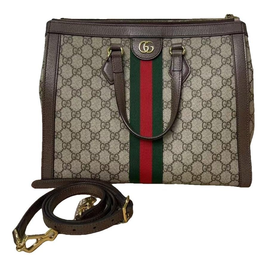 Ophidia Top Handle leather handbag