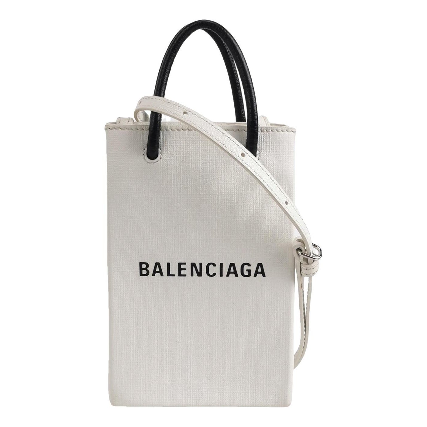Shopping North South leather handbag