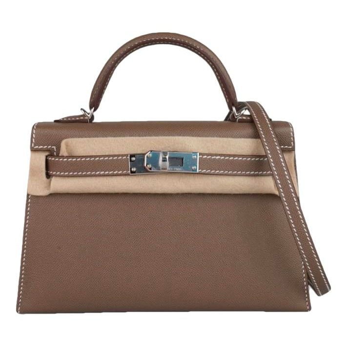 Hermes Kelly Handbag Etoupe Madame Leather 2026