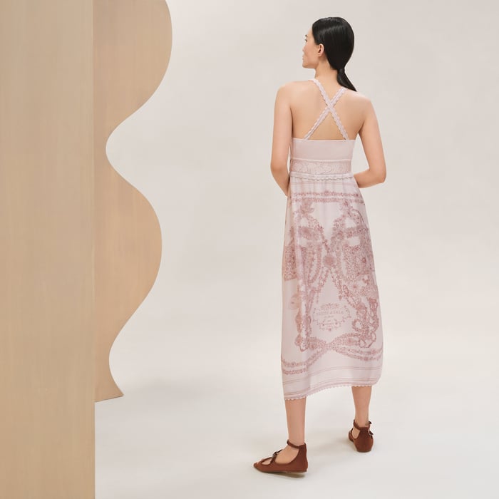 Rose Pâle "Brides De Gala En Fleurs" Twillaine Nightgown Dress