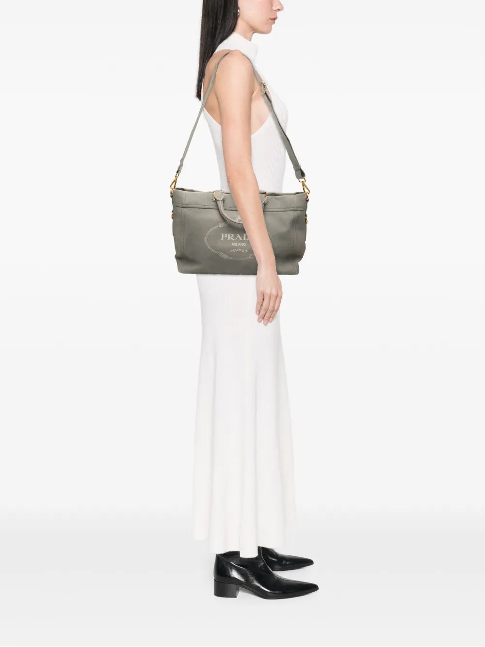 Prada 2013-2026 Canvas Canapa Logo satchel