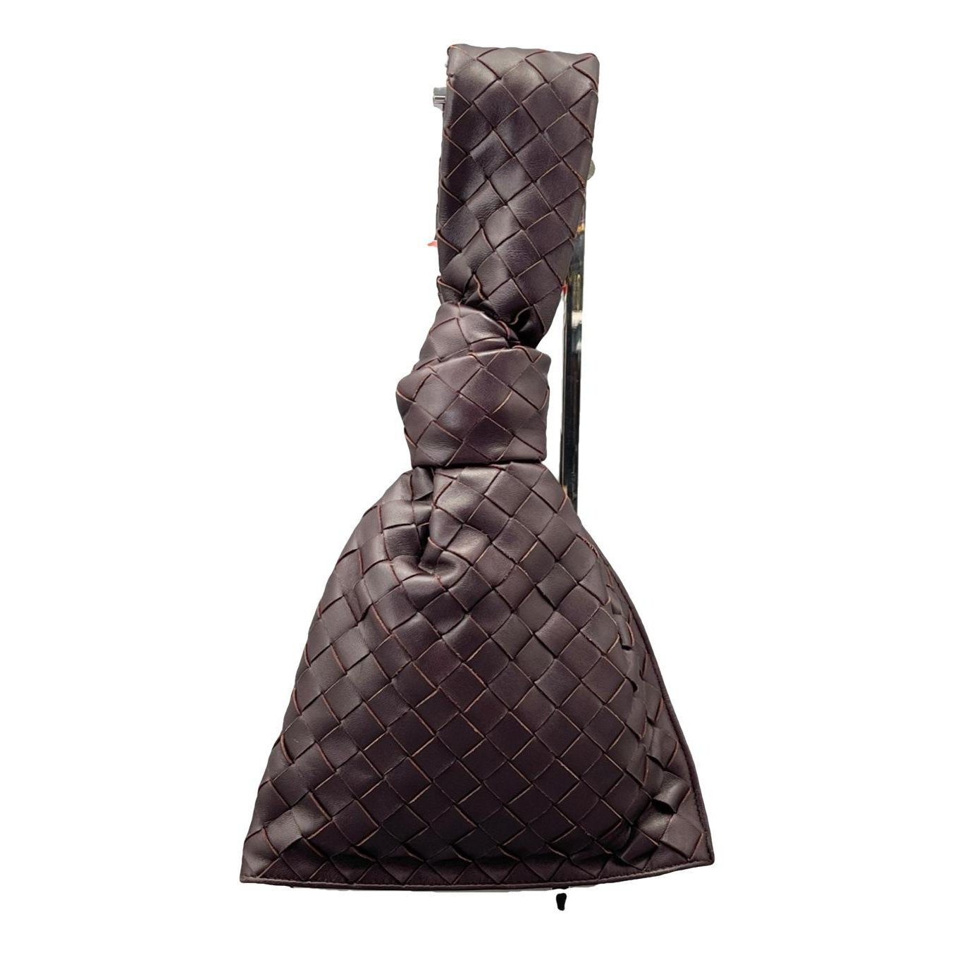 Twist leather clutch bag