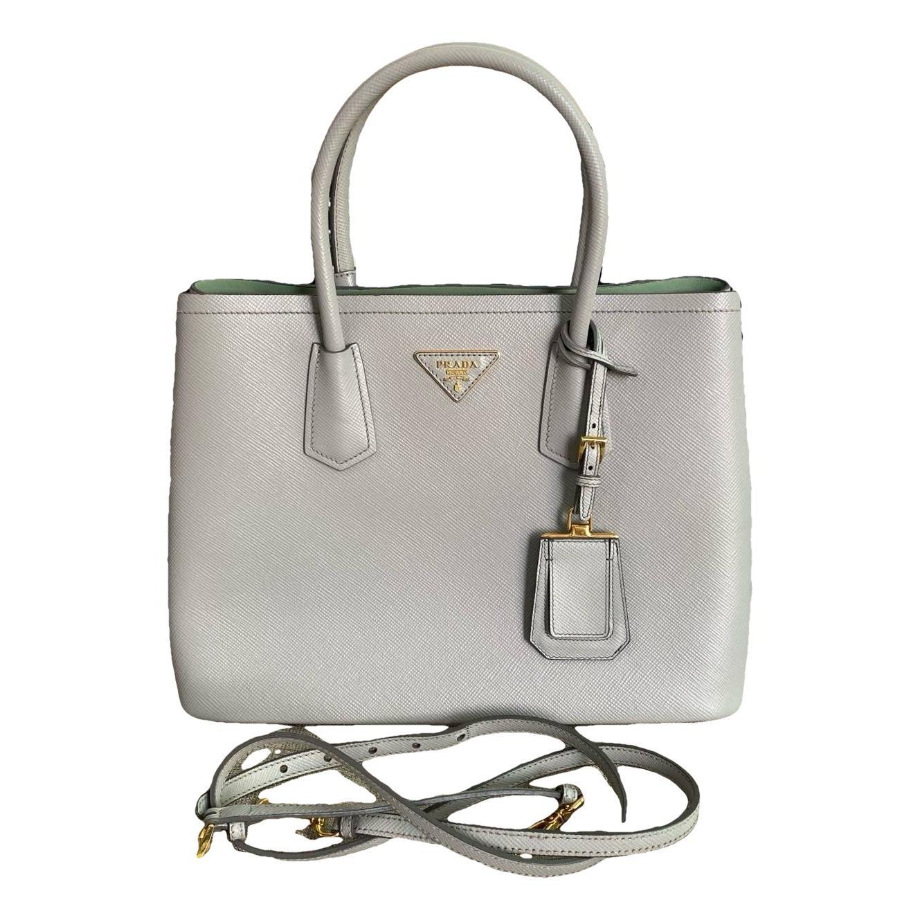 Double leather handbag