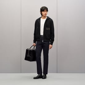"Eperon d'Or en Perspective" zipped hooded sweater