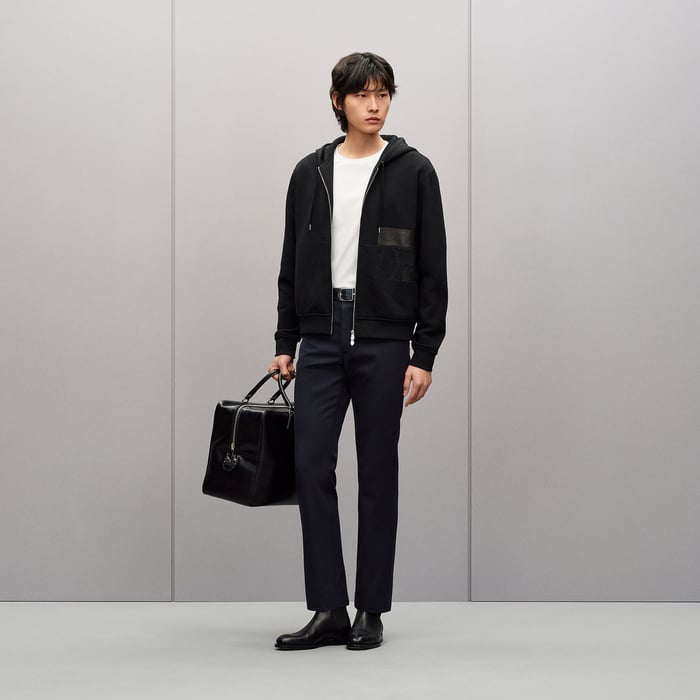 Noir "Eperon d'Or En Perspective" Zipped Hooded Sweater