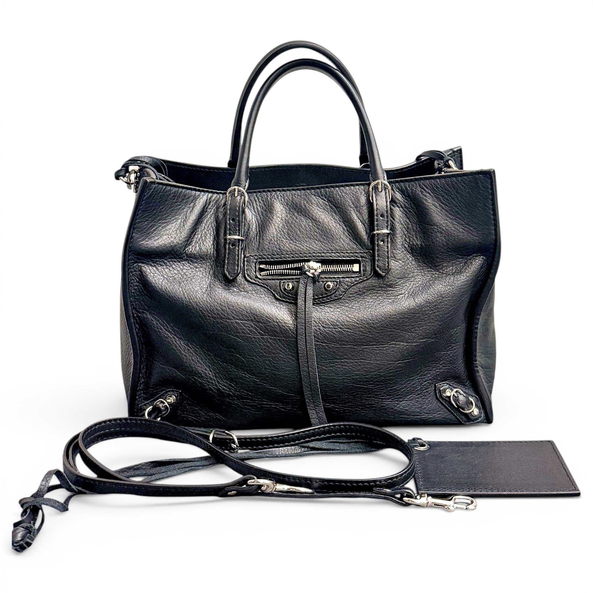 Papier leather handbag