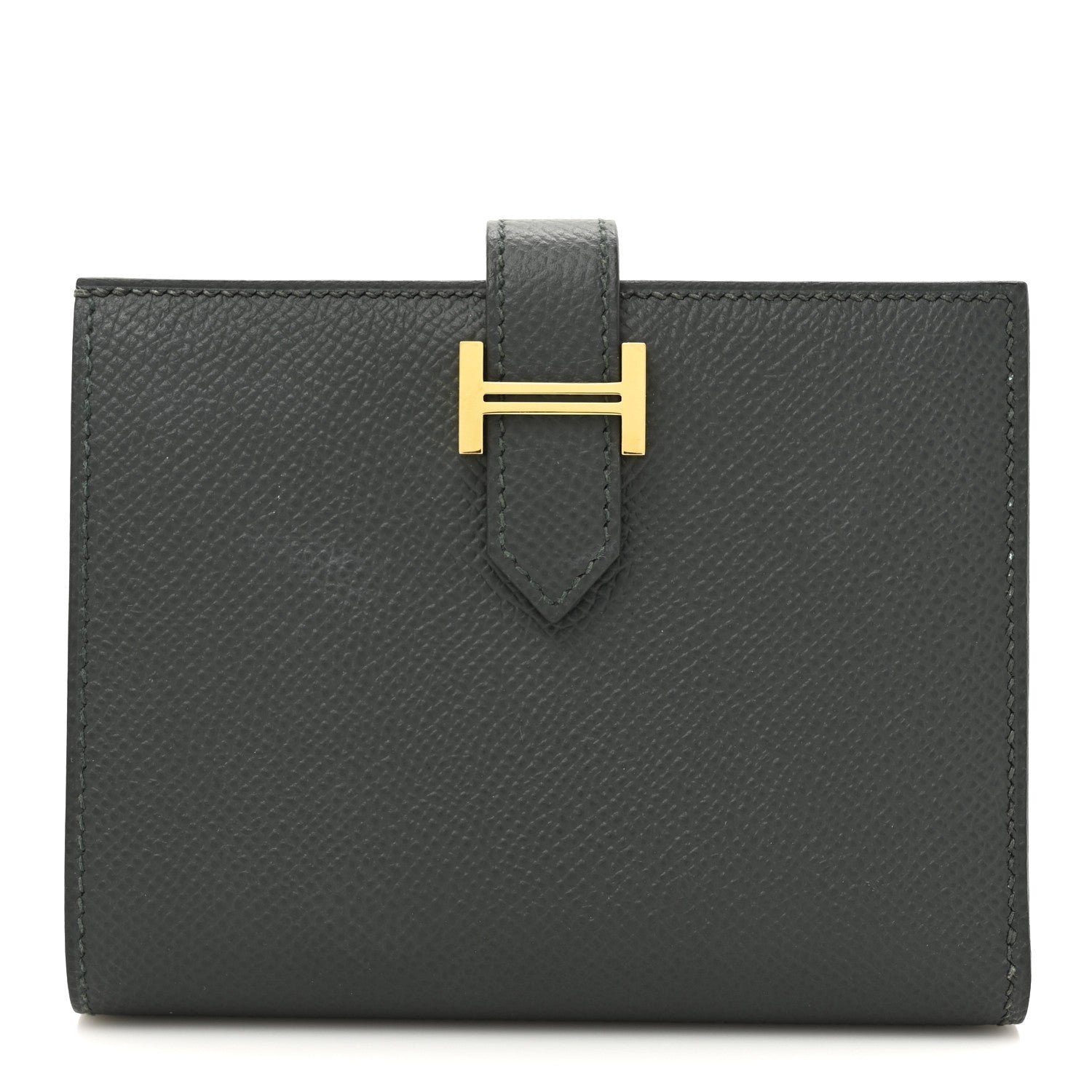 Hermes Epsom Bearn Compact Wallet Vert Mangrove