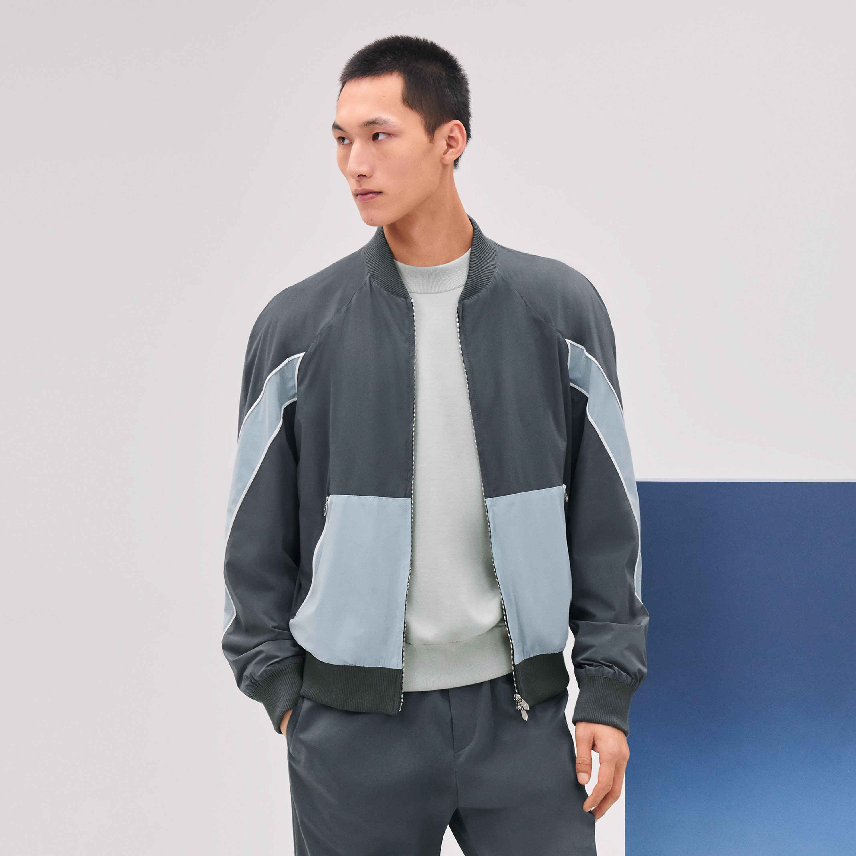 Sport capsule rib-trim jacket