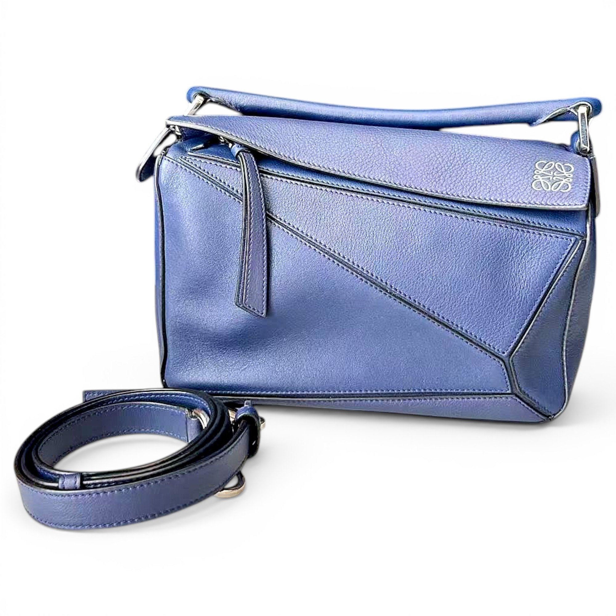 Puzzle leather handbag