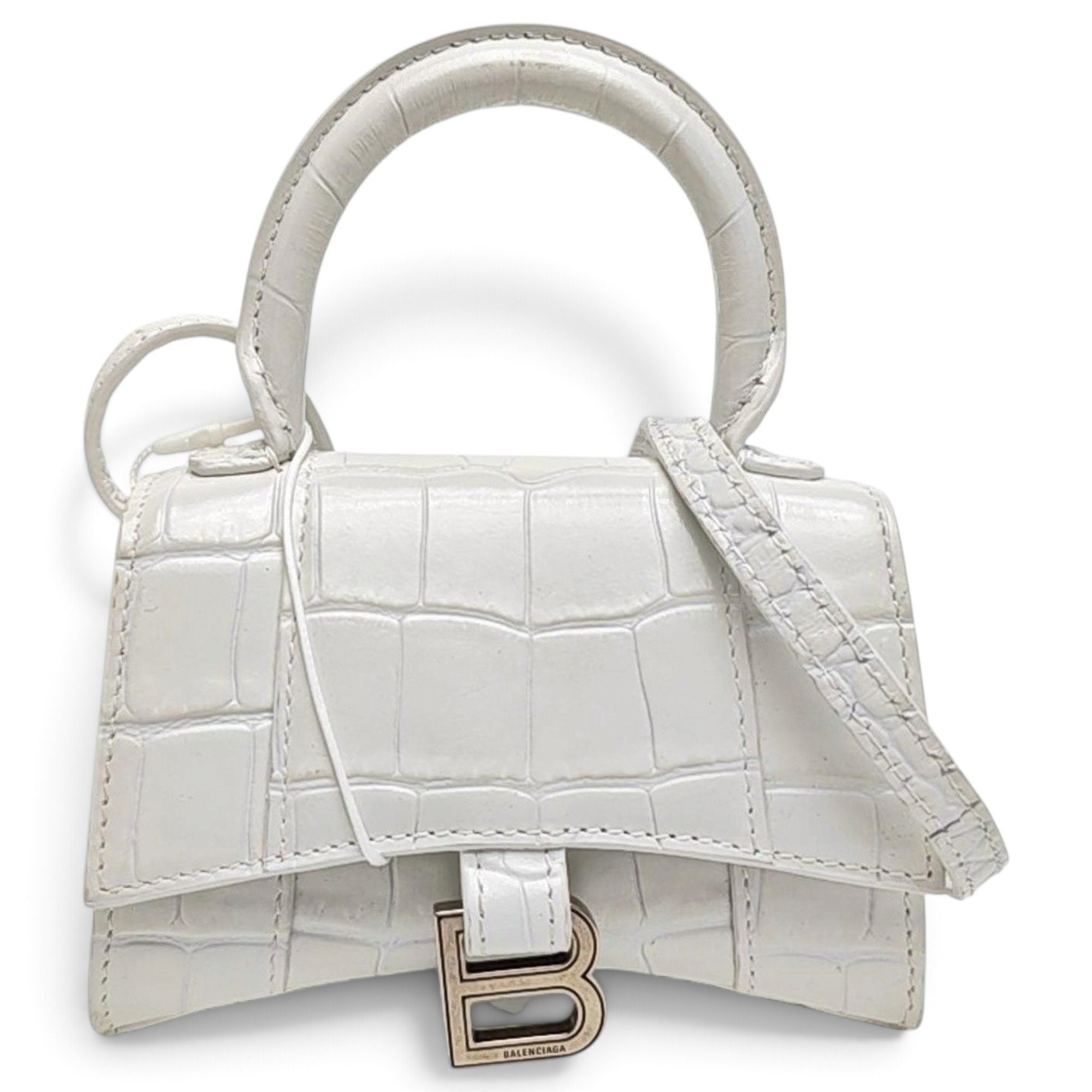 Hourglass leather handbag
