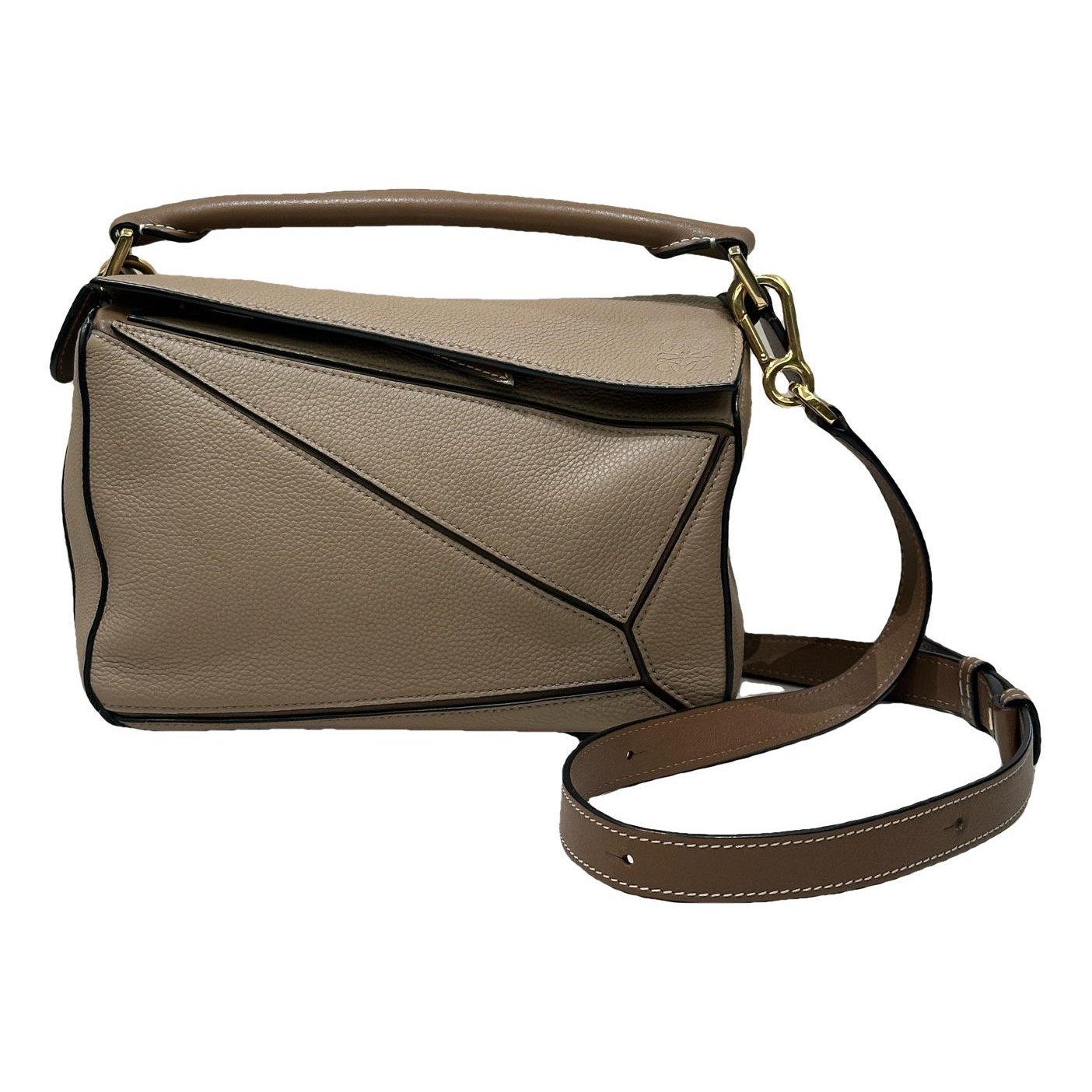 Puzzle leather handbag
