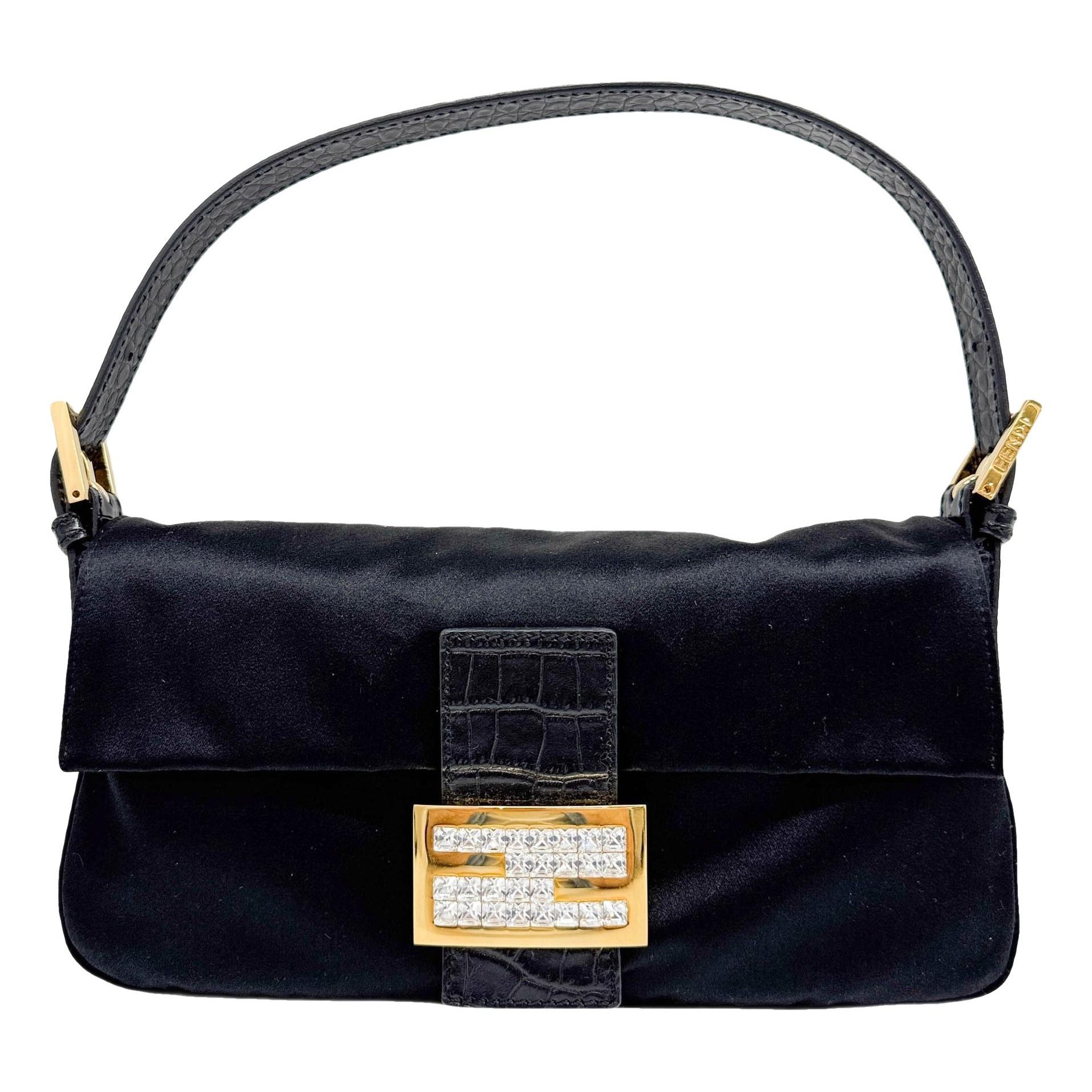 Baguette silk handbag
