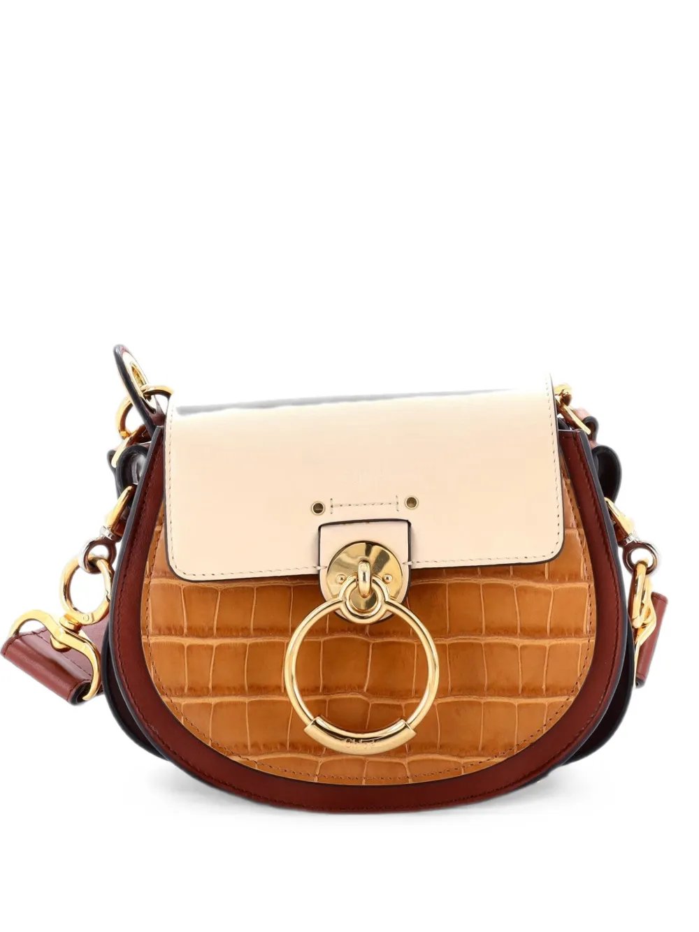 Chloe Tess Bag Leather with Crocodile Embossed Detail Small crossbody bag