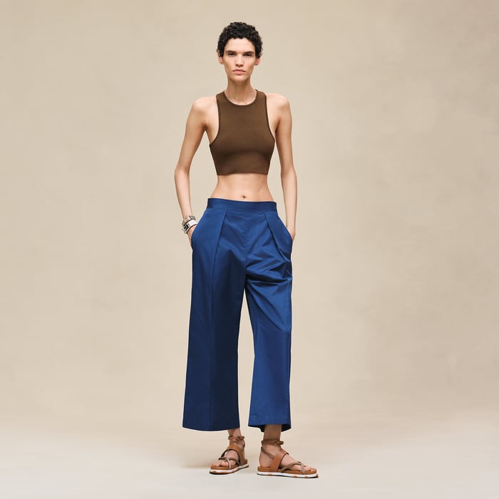 Bleu Lagune Embroidered Short Pants