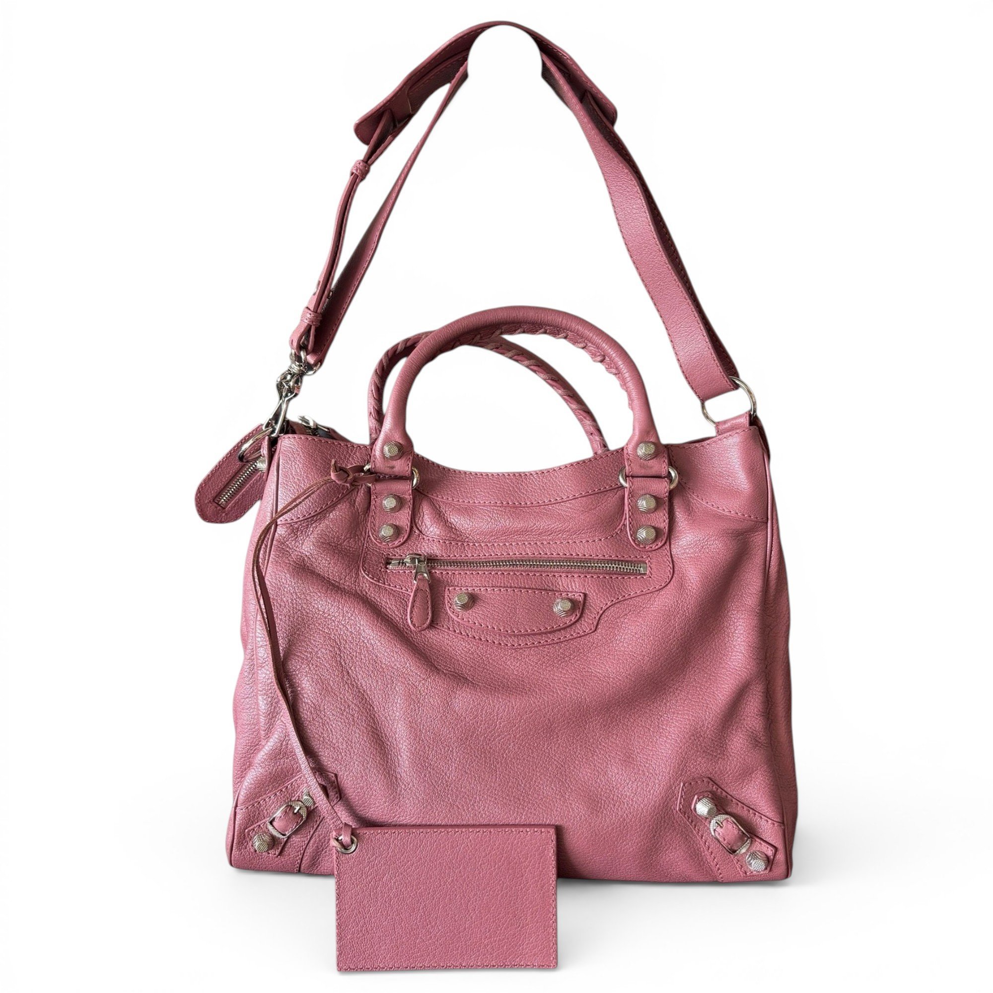 City leather handbag
