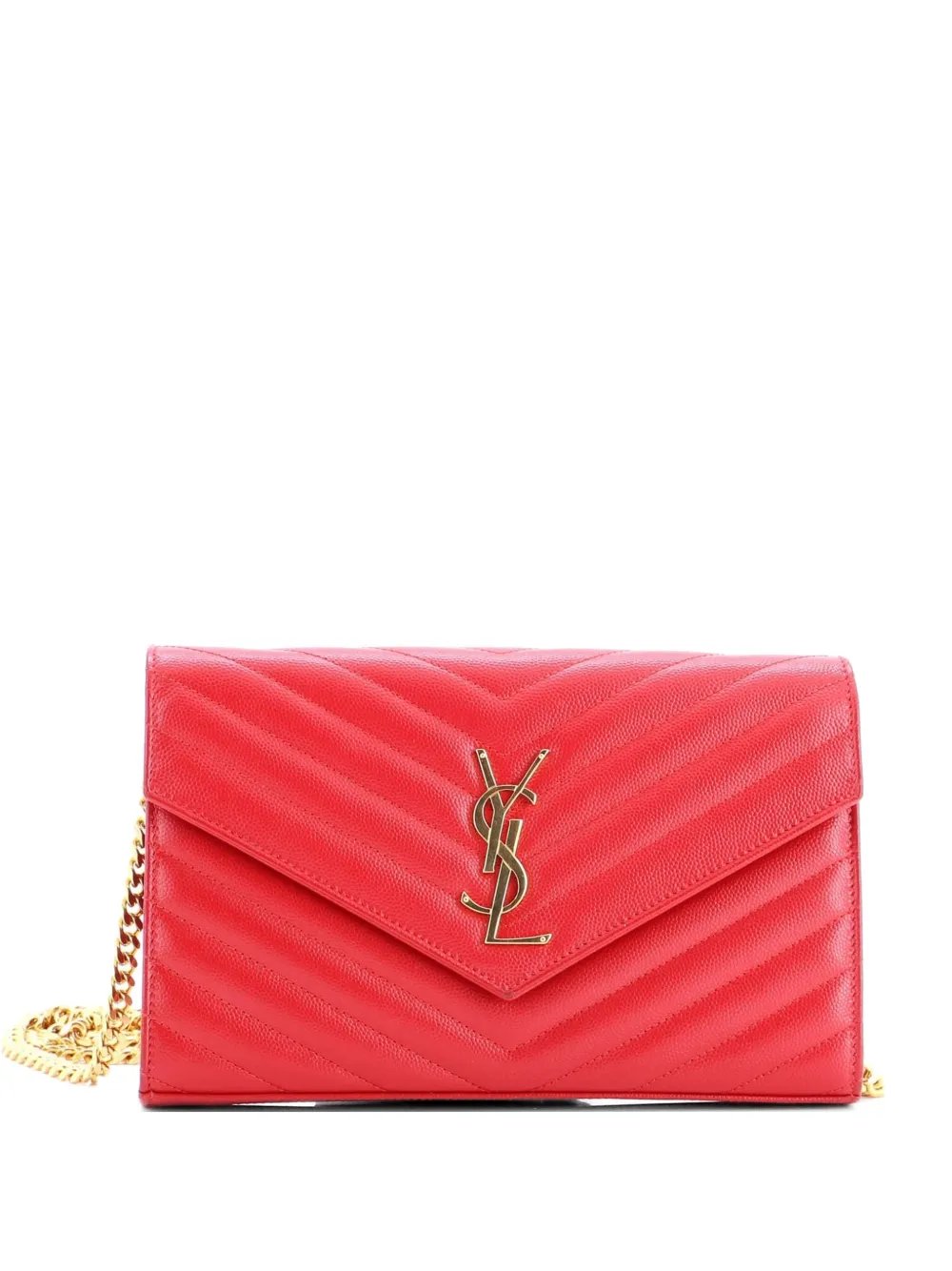 Classic Monogram Wallet on Chain Matelasse Chevron Leather Medium crossbody bag