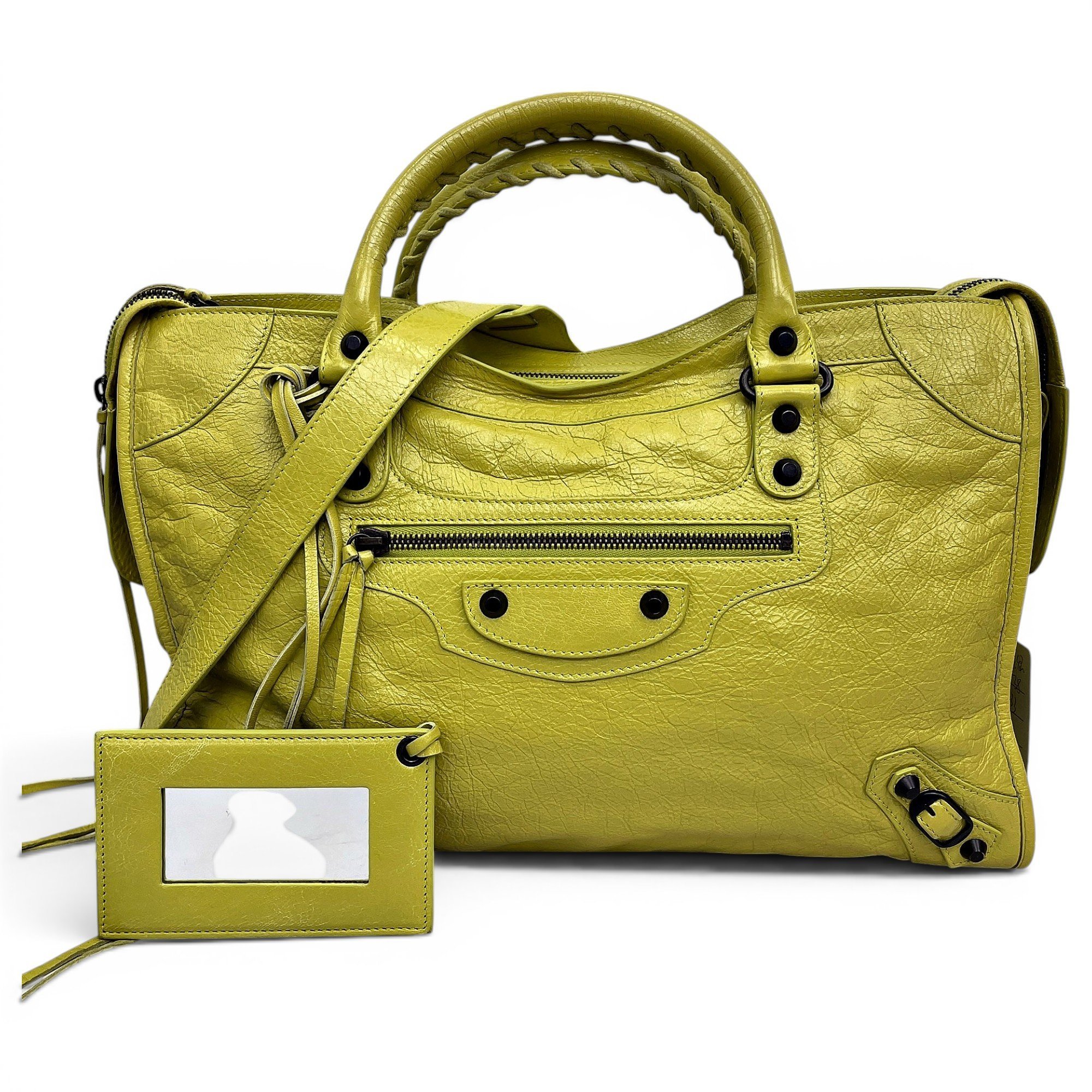 City leather handbag