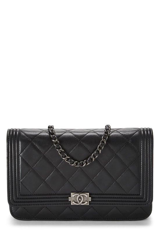 Black Quilted Lambskin Wallet on Chain (WOC)