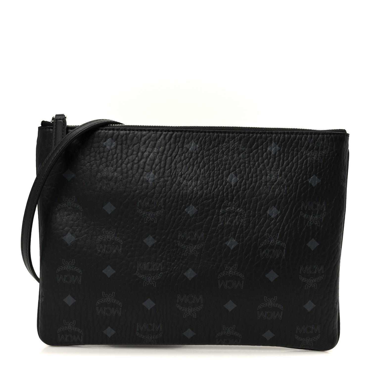 MCM Visetos Medium Crossbody Pouch Black
