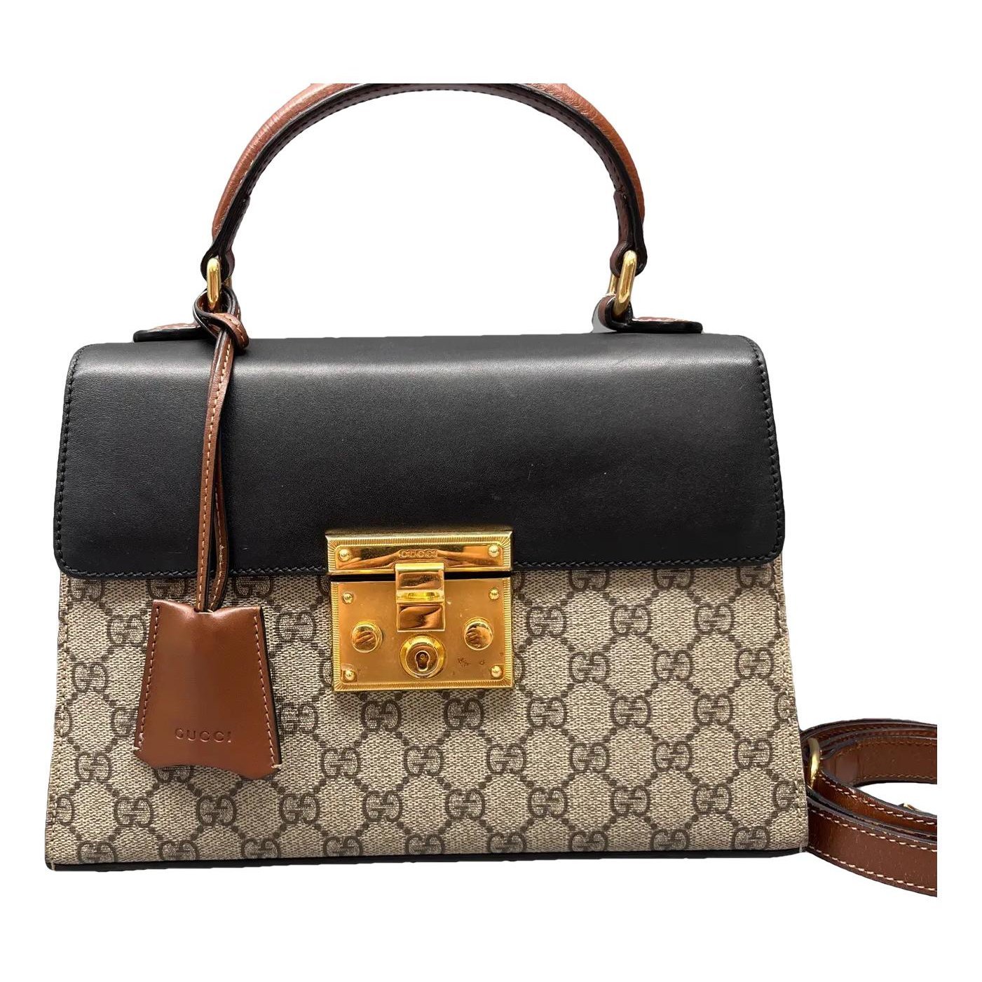 Padlock leather crossbody bag