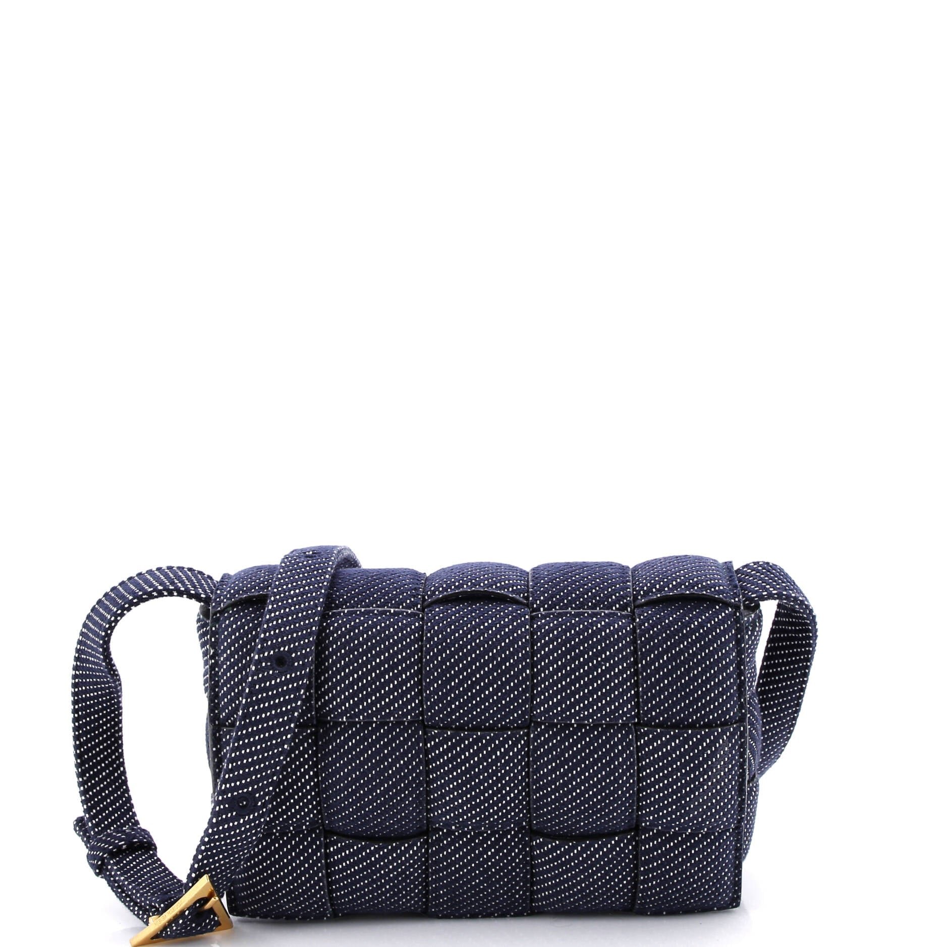 Bottega Veneta Cassette Crossbody Bag Padded Maxi Intrecciato Denim