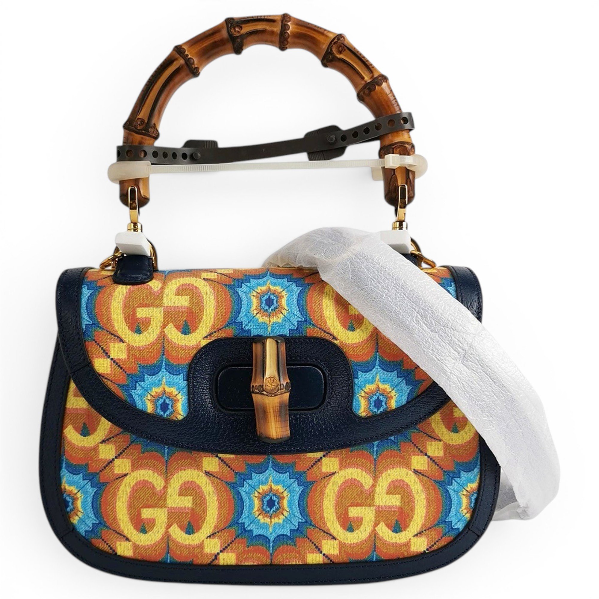 Convertible Bamboo Top Handle leather handbag