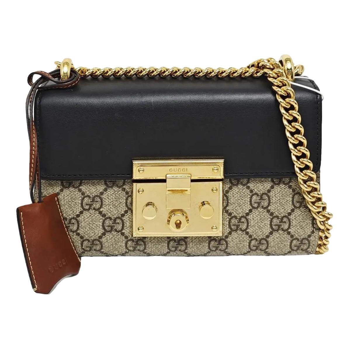 Padlock leather handbag