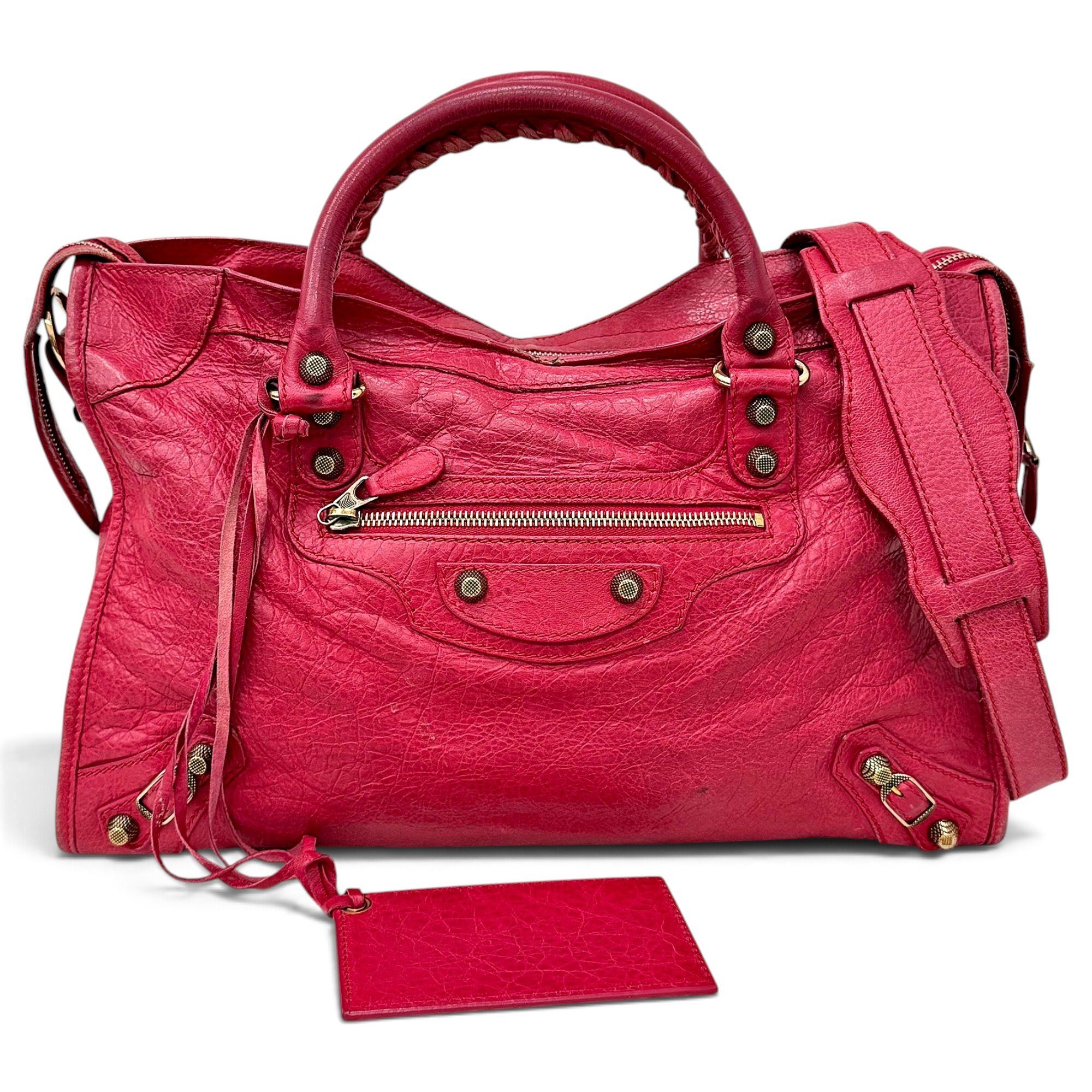 City leather handbag
