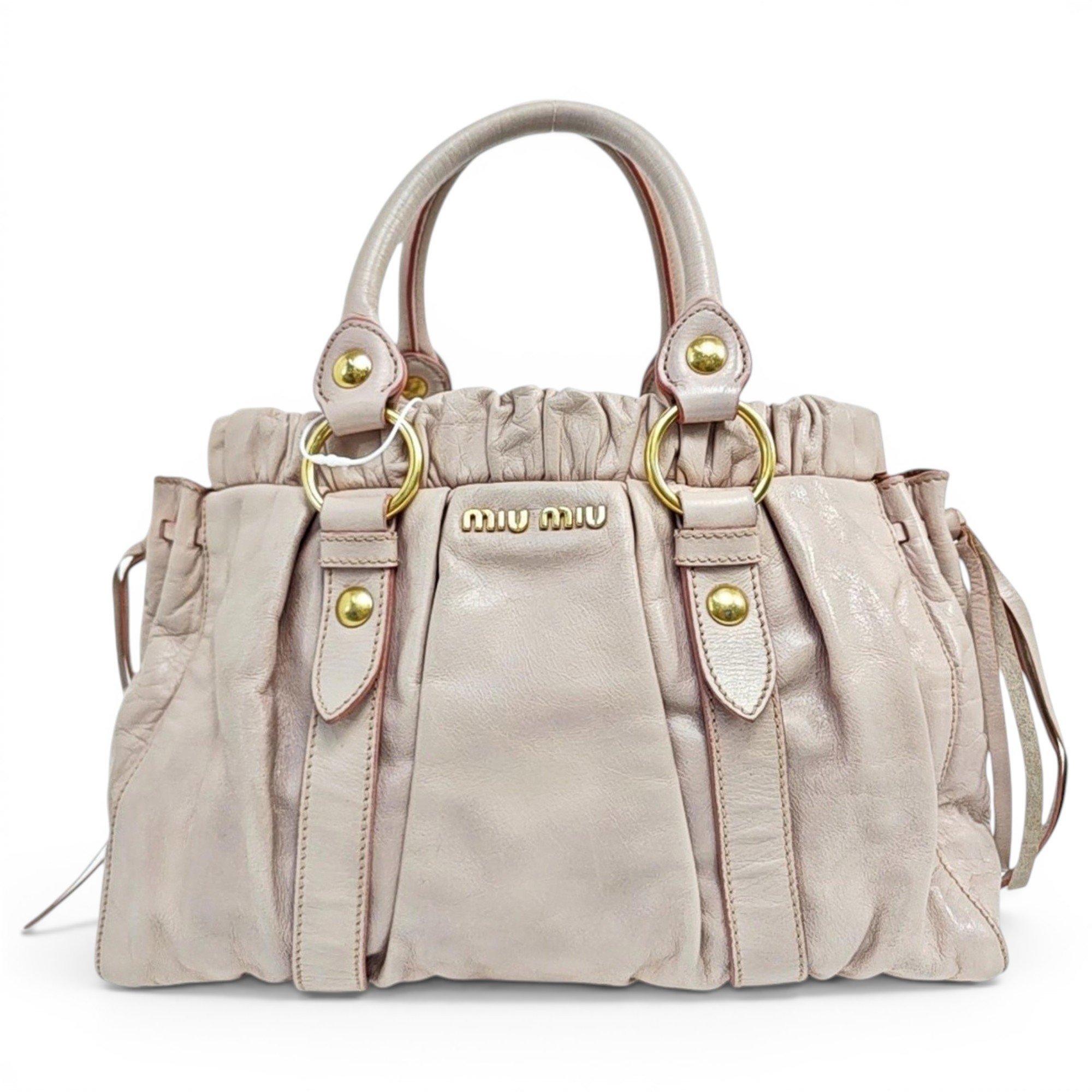 Bow bag leather handbag