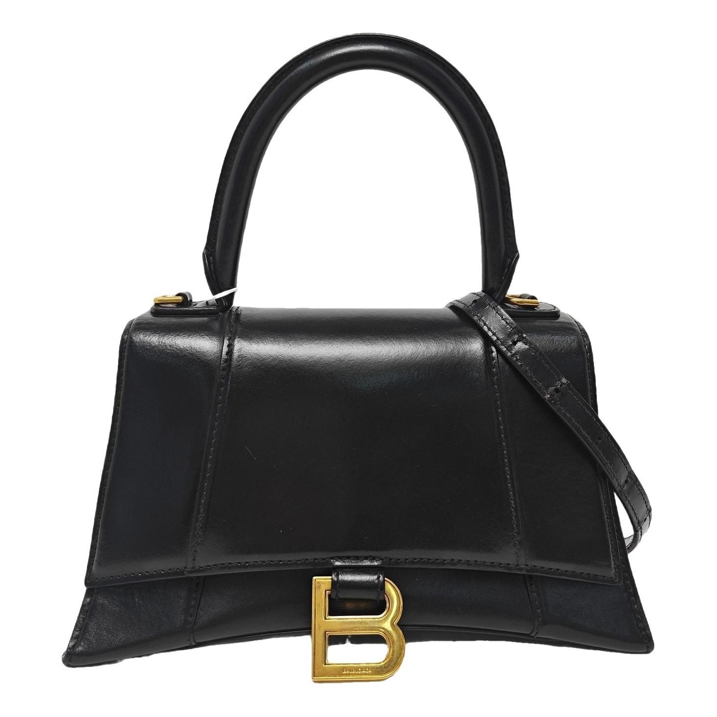 Hourglass leather handbag