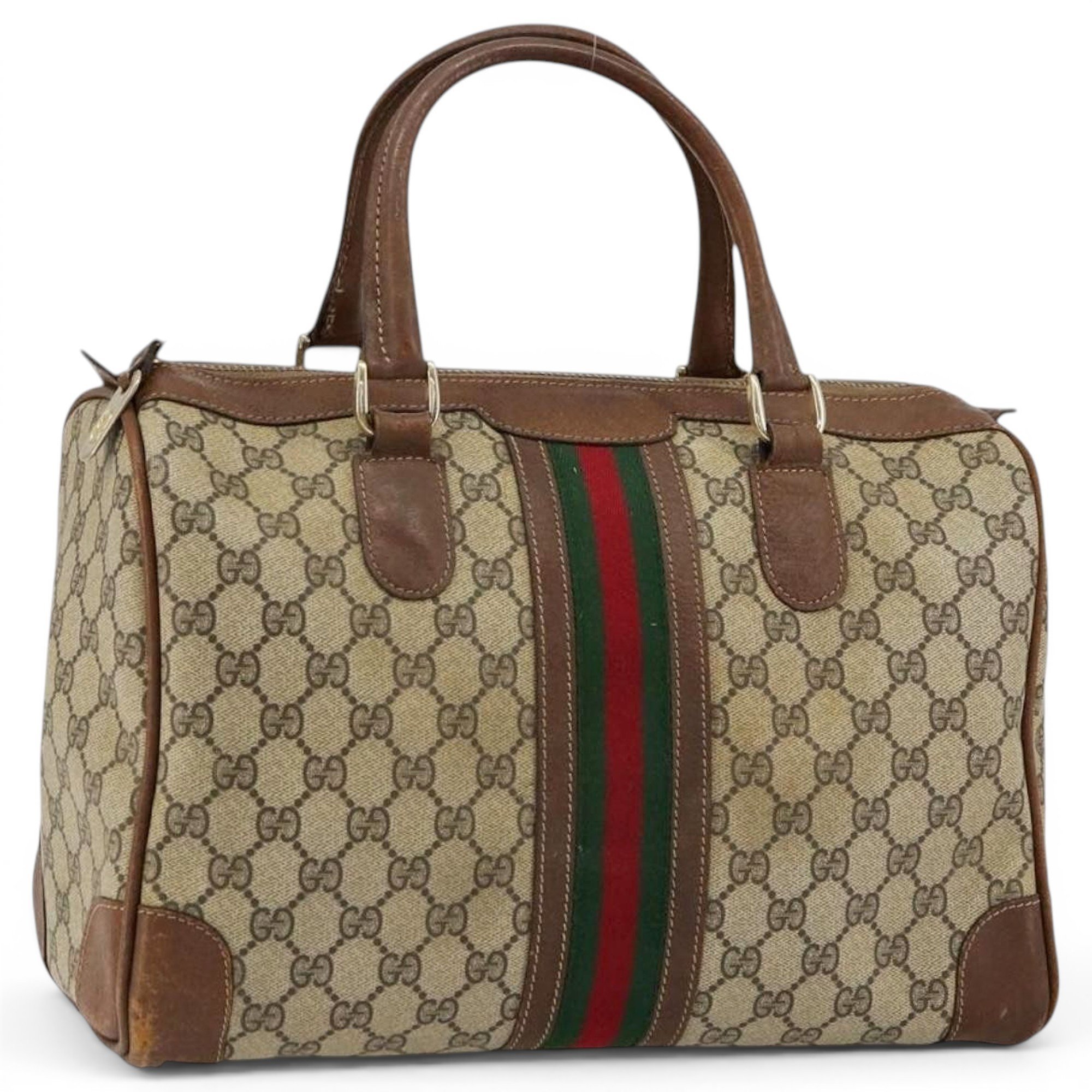 Boston leather bowling bag